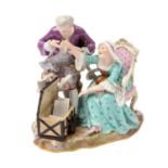 MEISSEN Erbschleichergruppe "Alte Liebe", 1860-1924.Modell von Johann Joachim Kaendler 1765,