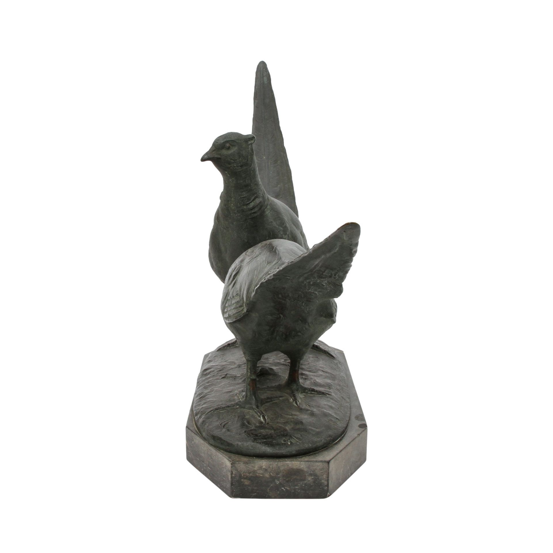 POERTZEL, OTTO (1876-1963), "Fasanenpaar",Bronze, patiniert, rückseitig auf der Plinthe sign. 'Prof. - Image 3 of 6