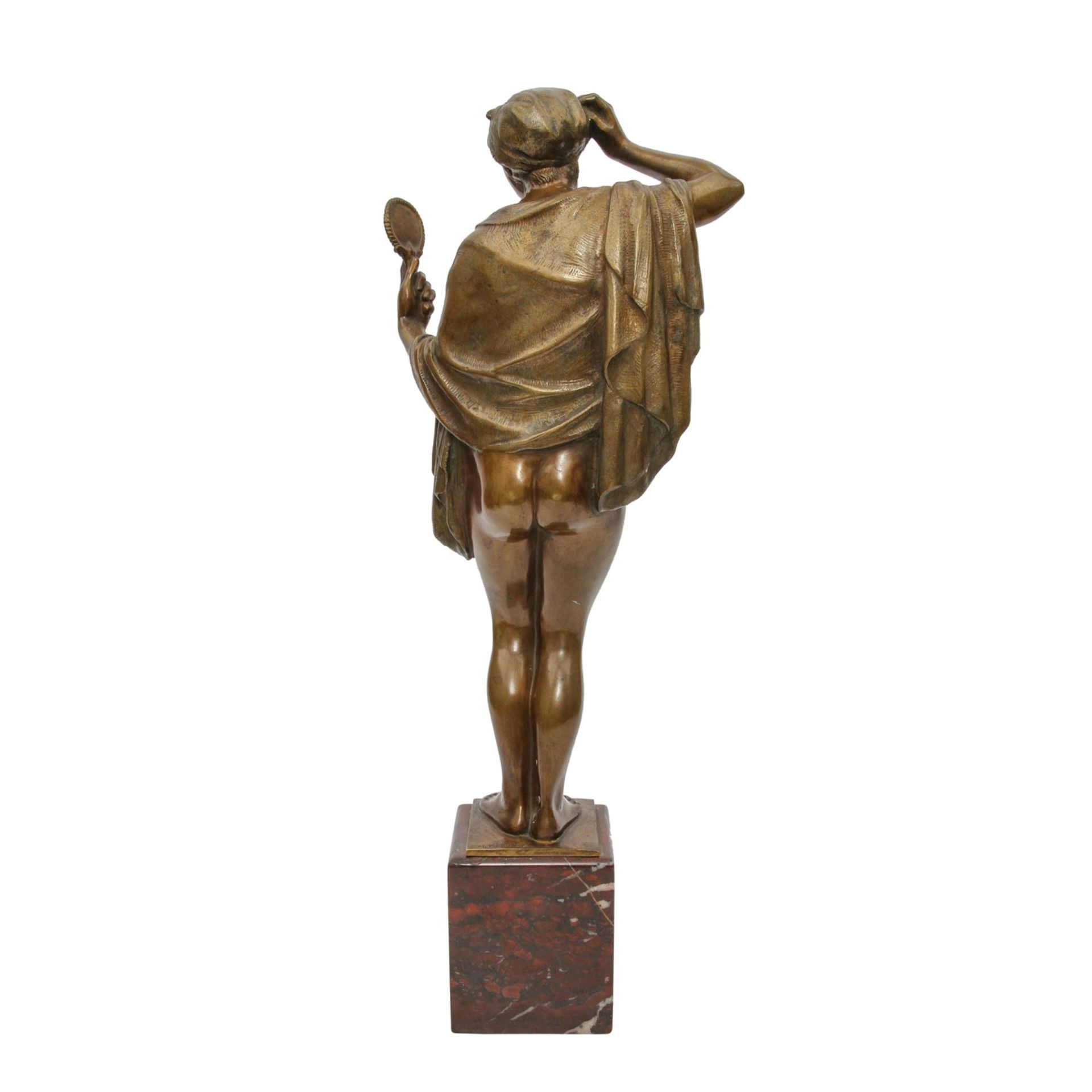 KITTLER, Philipp (1861-1944), "Venus mit Spiegel",Bronze, braun patiniert, bez.: "PH. KITTLER, - Image 3 of 6