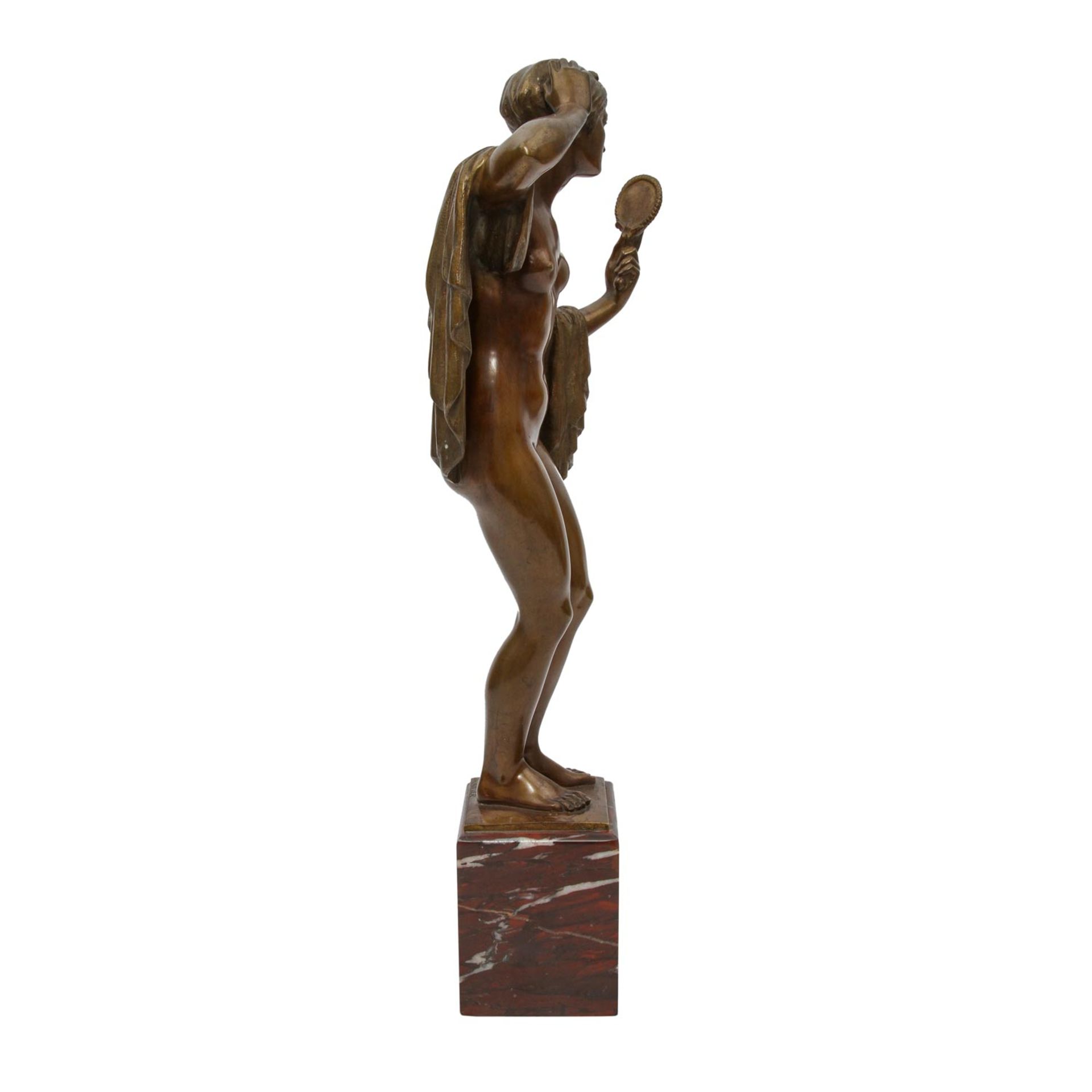 KITTLER, Philipp (1861-1944), "Venus mit Spiegel",Bronze, braun patiniert, bez.: "PH. KITTLER, - Image 4 of 6
