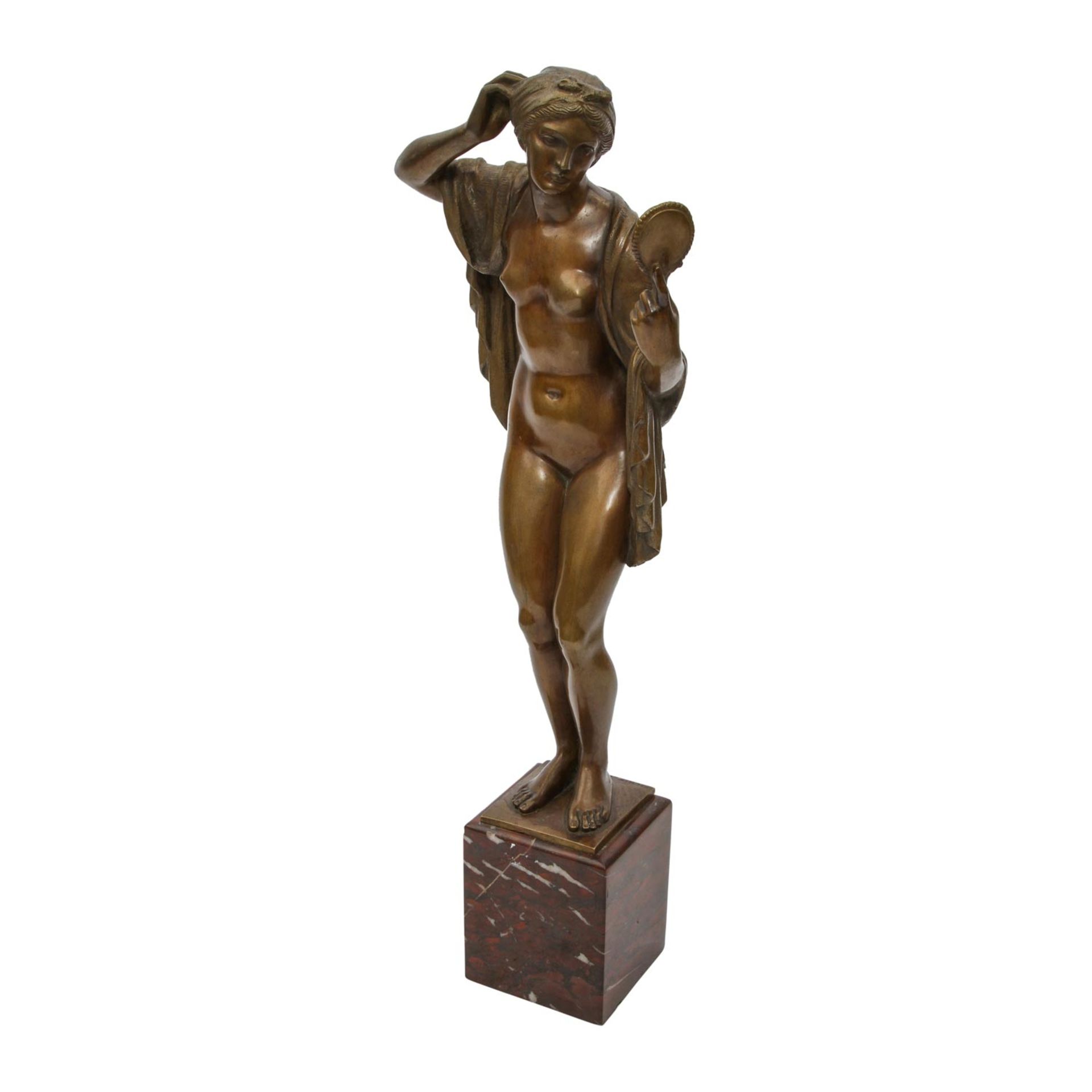 KITTLER, Philipp (1861-1944), "Venus mit Spiegel",Bronze, braun patiniert, bez.: "PH. KITTLER,