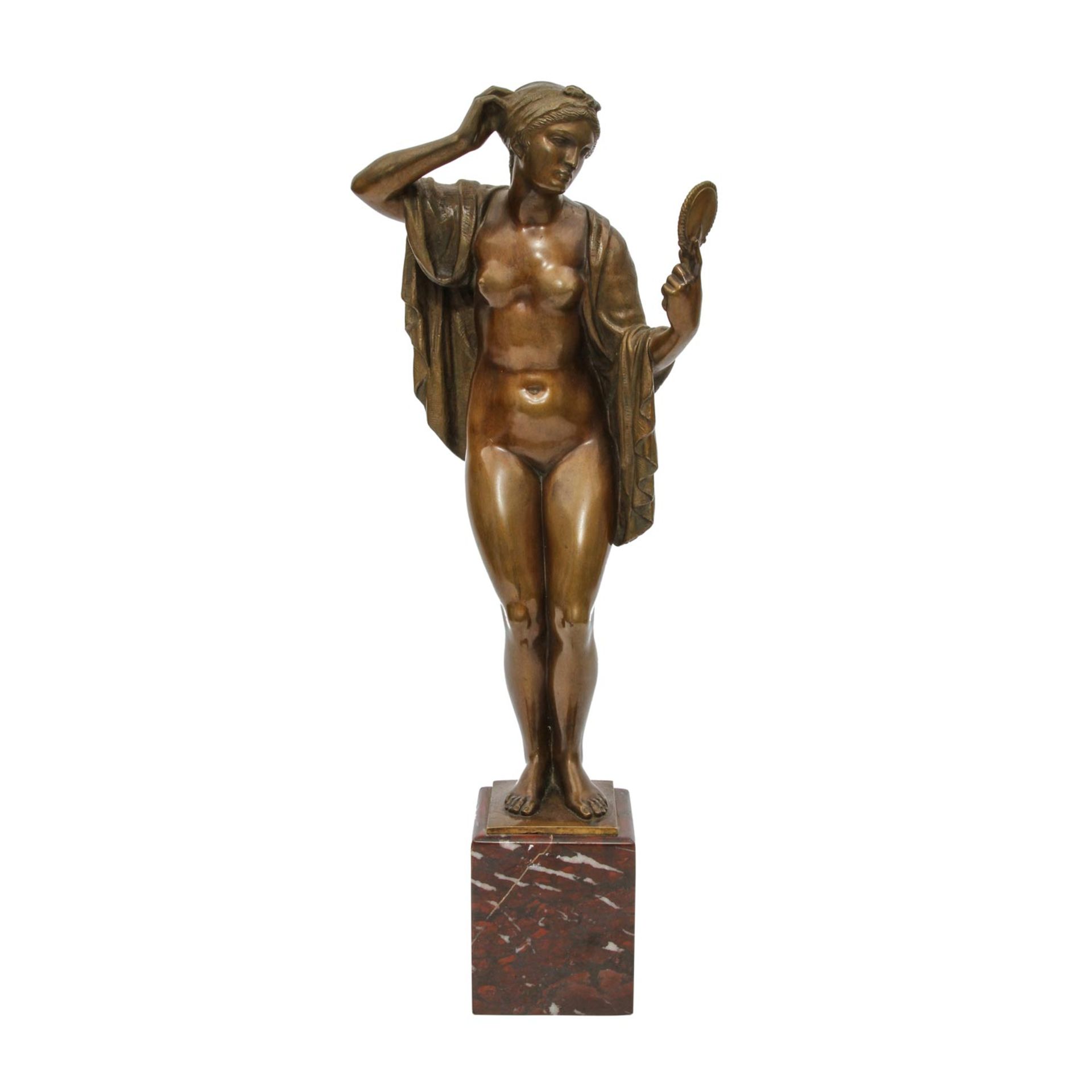 KITTLER, Philipp (1861-1944), "Venus mit Spiegel",Bronze, braun patiniert, bez.: "PH. KITTLER, - Image 5 of 6