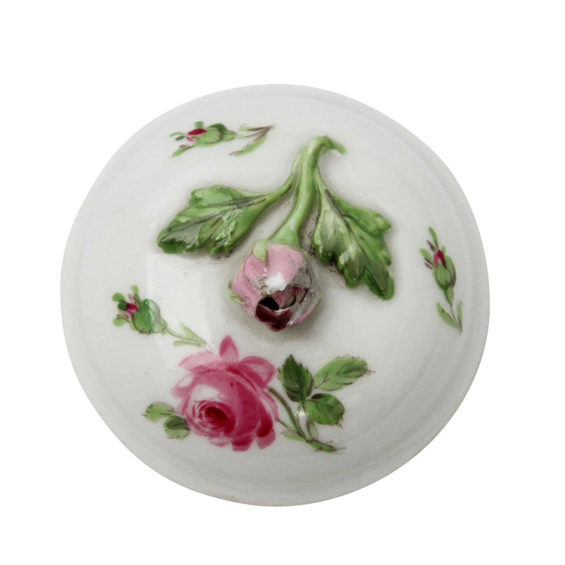 MEISSEN Mokkakanne 1817-1824Mokkakanne, Dekor "Schwarze Rose", plastische Rose am Deckelknauf, - Image 7 of 9