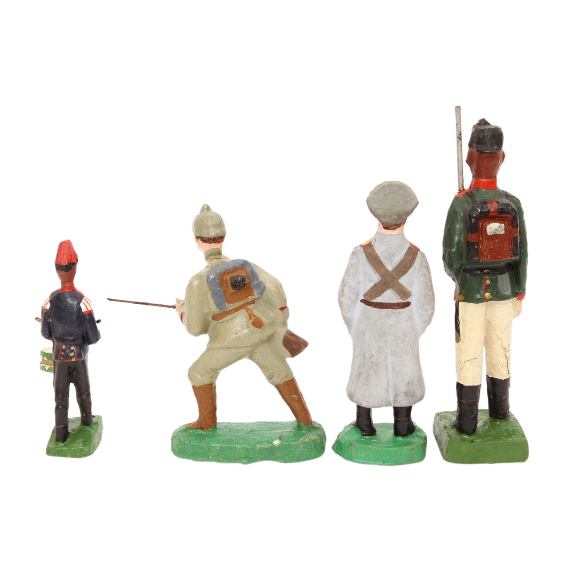 Konvolut von vier Soldaten, Deutsches Reich,ungemarkt, Masse, bestehend aus Musiker, preuß. Jäger, - Image 2 of 2