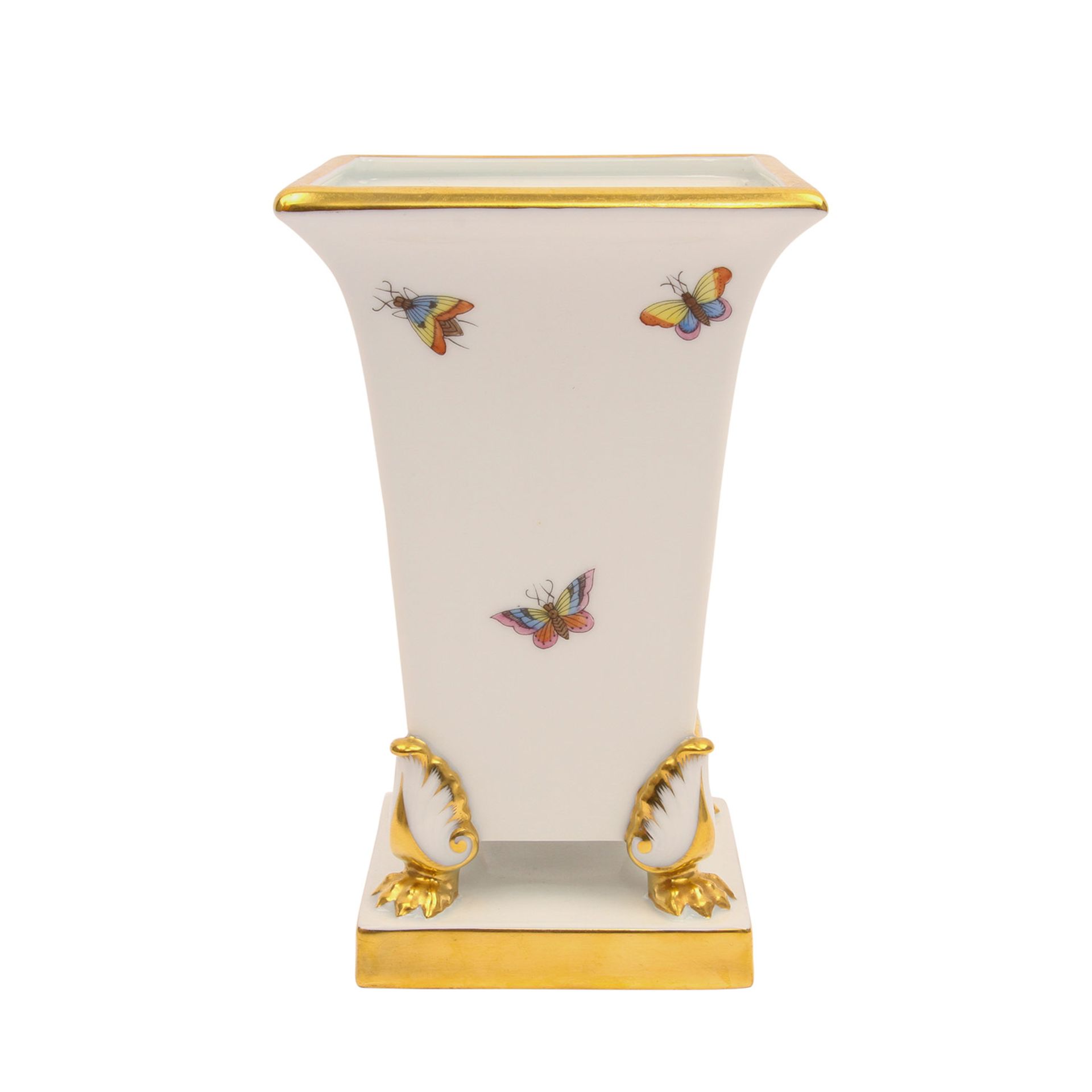 HEREND Schale und Vase, 20. Jh.Bestehend aus: Dreieckschale, Dekorbezeichnung "Fleurs des Indes" - Image 2 of 6
