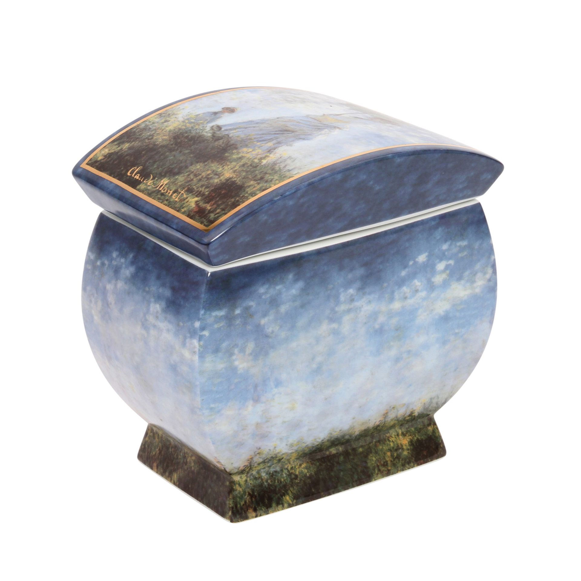 GOEBEL ARTIS ORBIS Deckeldose "Claude Monet", 20. Jh.Rechteckige Form mit flachem Deckel,