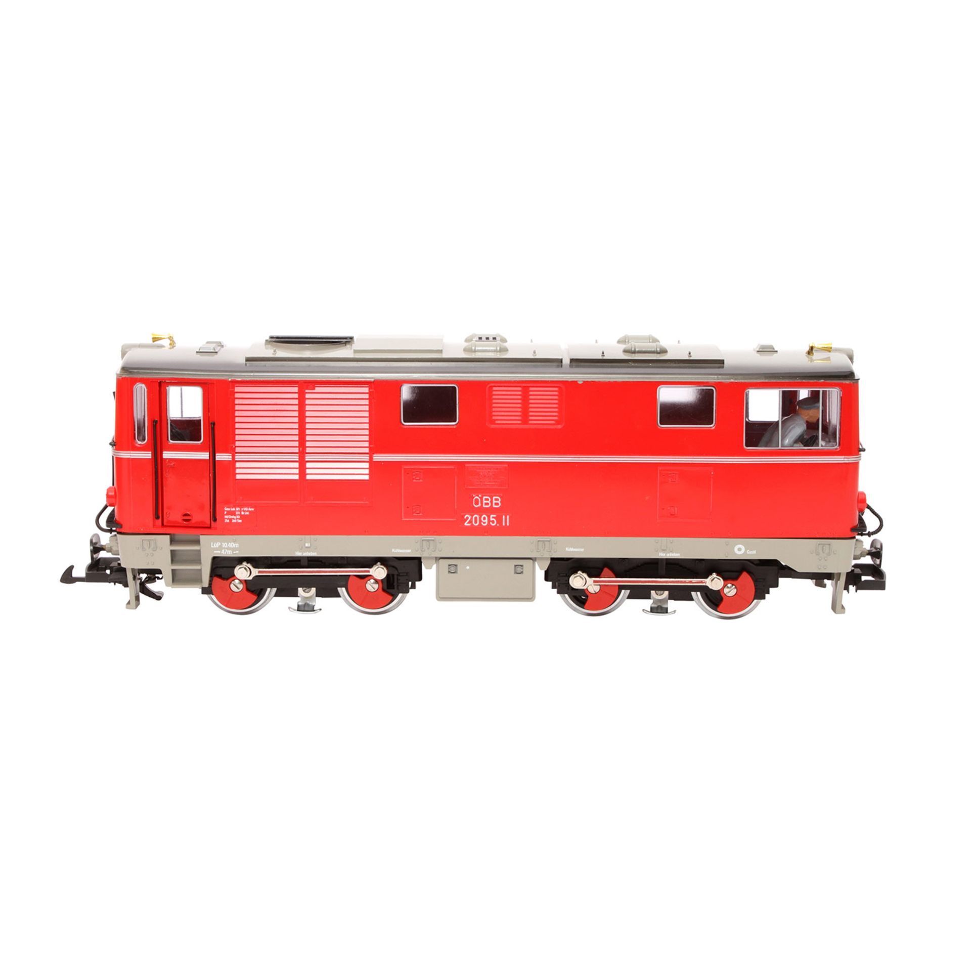 LGB Diesellok 2095, Spur G,rot, BN 2095.11, ÖBB, Stirnbeleuchtung, Türen zum Öffnen, 2 Signalhörner, - Image 4 of 7