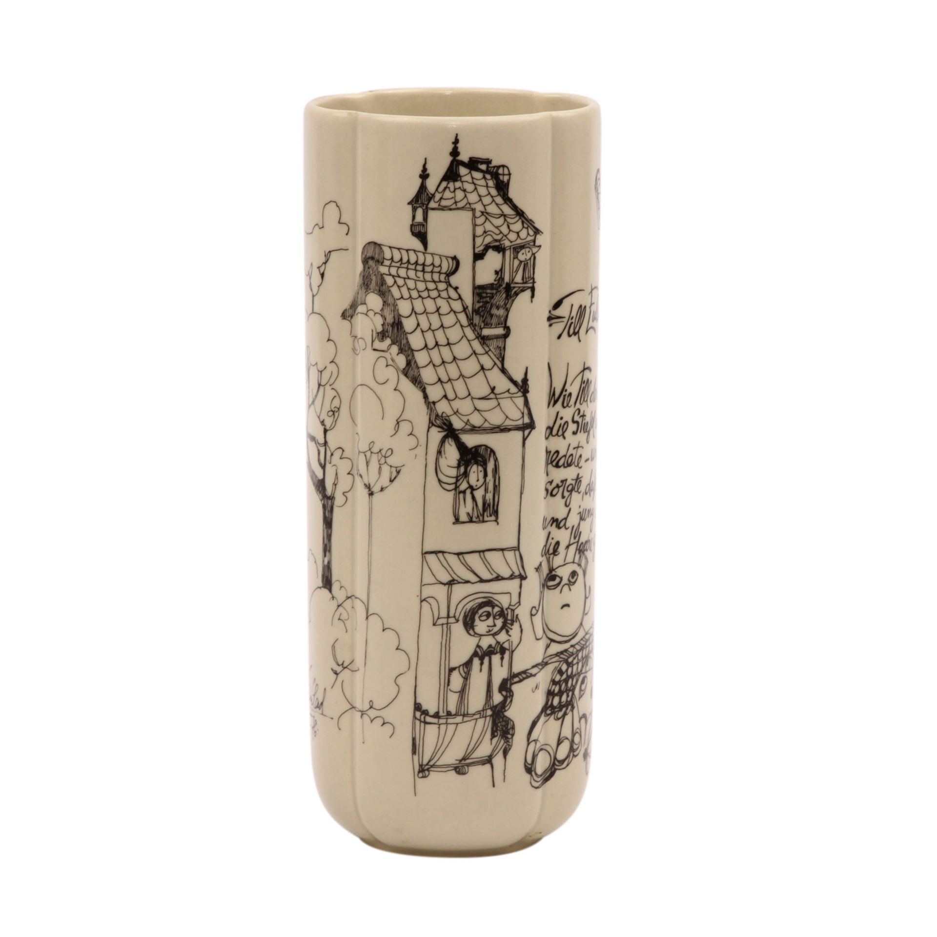 ROSENTHAL Vase 'Till Eulenspiegel', BJORN WIINBLAD, 20. Jhd.Heller Scherben, grau-beige gefasst - Image 4 of 5