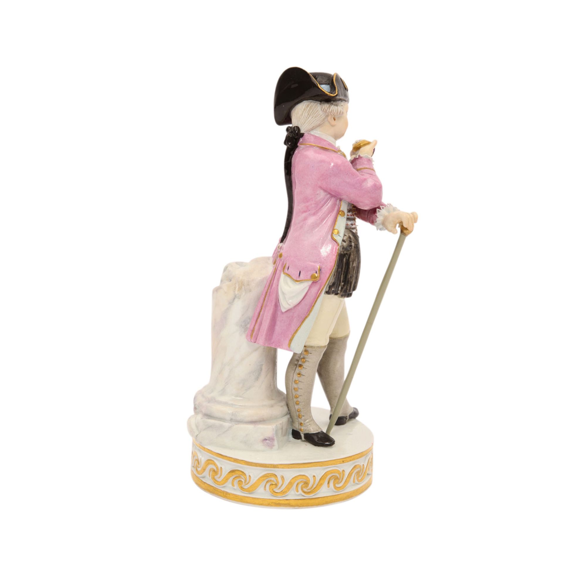 MEISSEN "Knabe als Offizier", 1870-1924.Modell von Michel Victor Acier um 1775, Kinderfigur in - Image 4 of 6