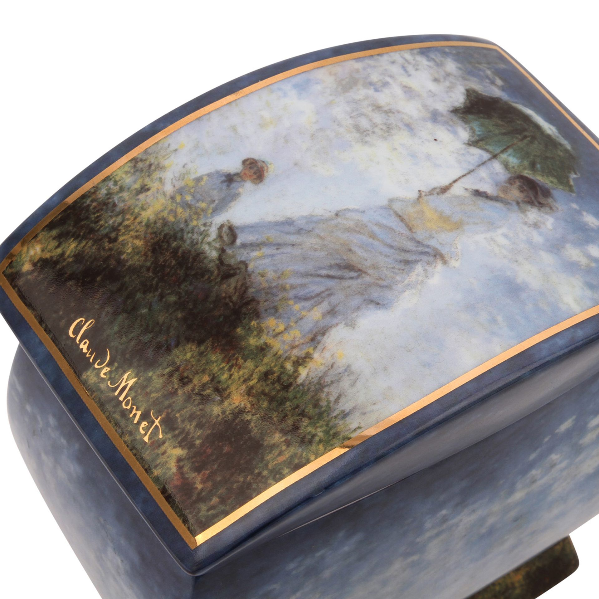 GOEBEL ARTIS ORBIS Deckeldose "Claude Monet", 20. Jh.Rechteckige Form mit flachem Deckel, - Image 6 of 7