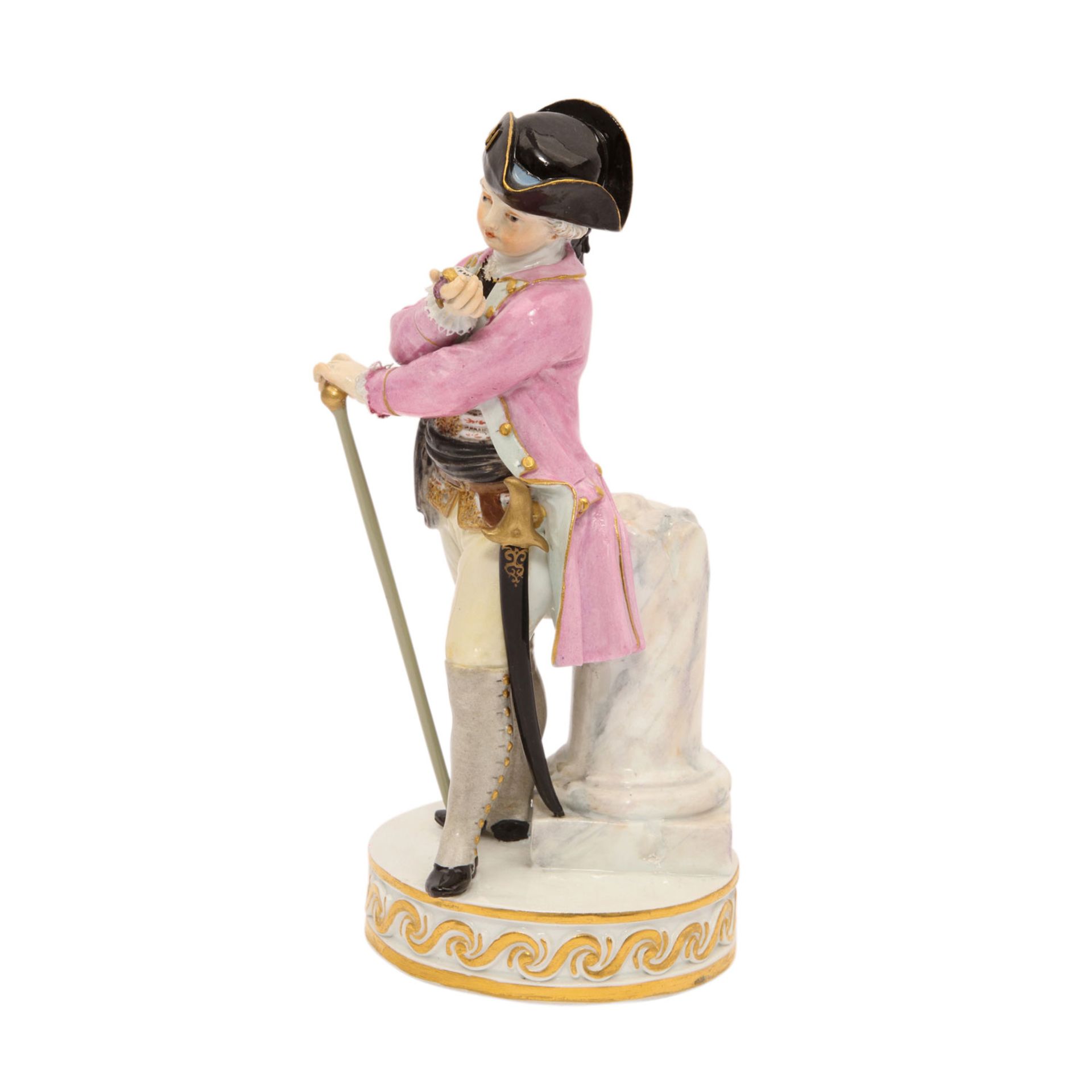 MEISSEN "Knabe als Offizier", 1870-1924.Modell von Michel Victor Acier um 1775, Kinderfigur in - Image 2 of 6