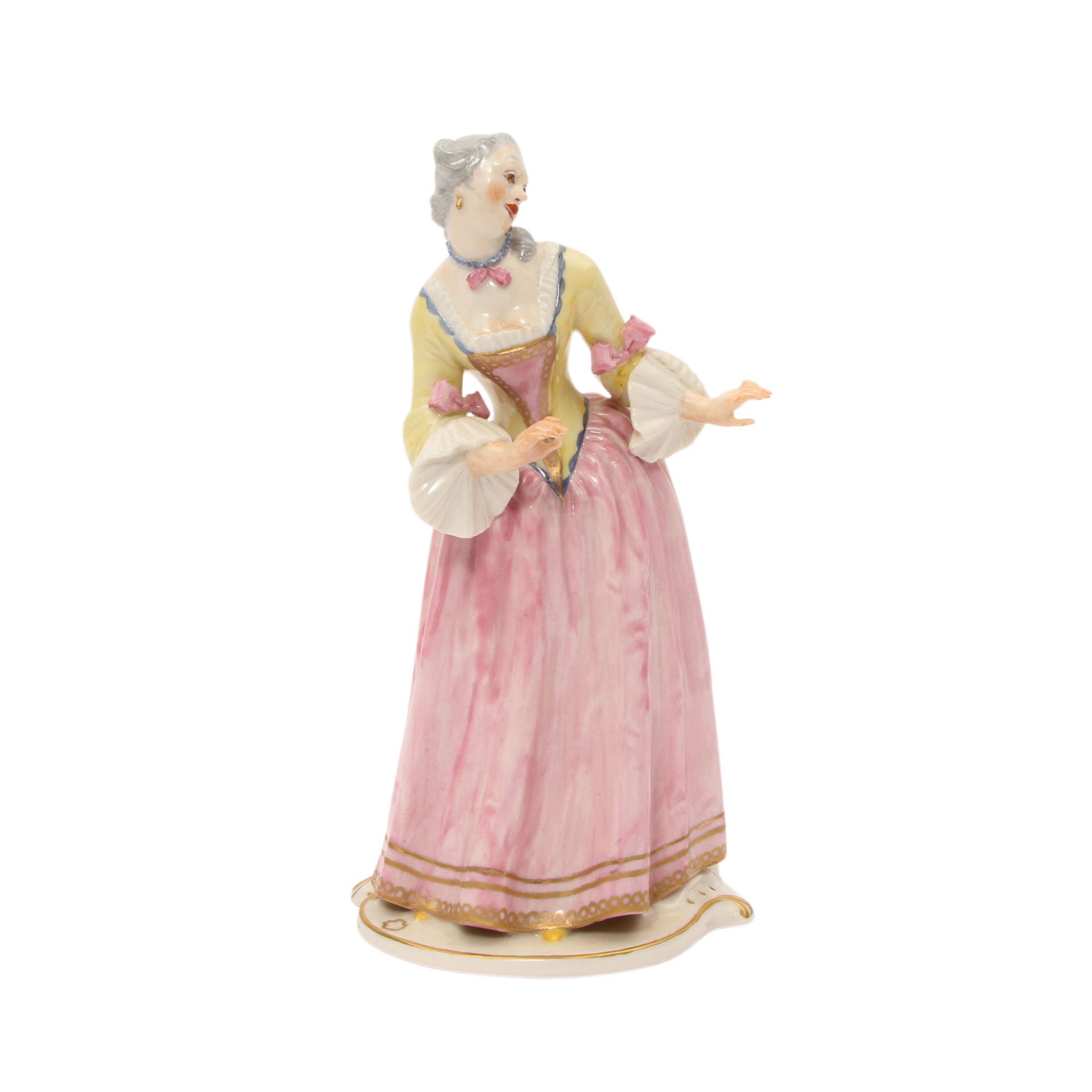 NYMPHENBURG "Isabella", Komödiantenfigur aus der Serie der Commedia dell'arte, 20. Jh.Modell von - Image 5 of 6