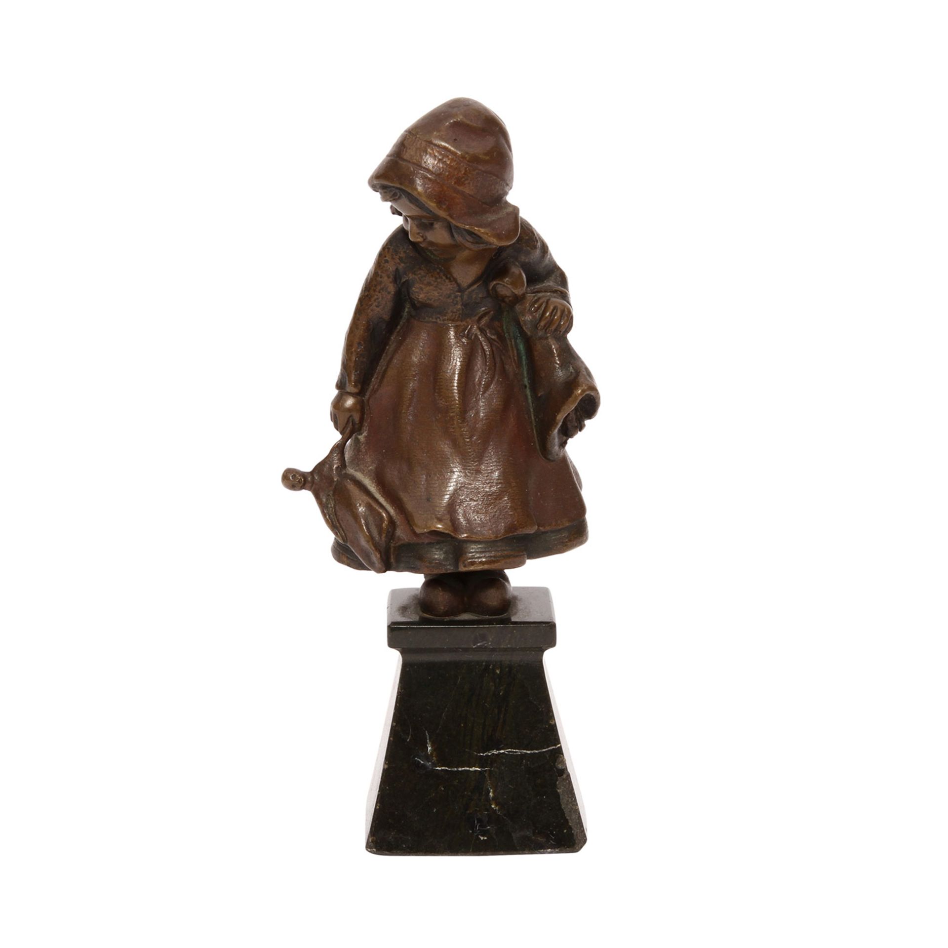 KOWALCZEWSKI, PAWEL (1865-1910), u.a. Zwei Kinderfiguren, 19. Jh.Bronze, dunkel patiniert, sitzendes - Image 6 of 10