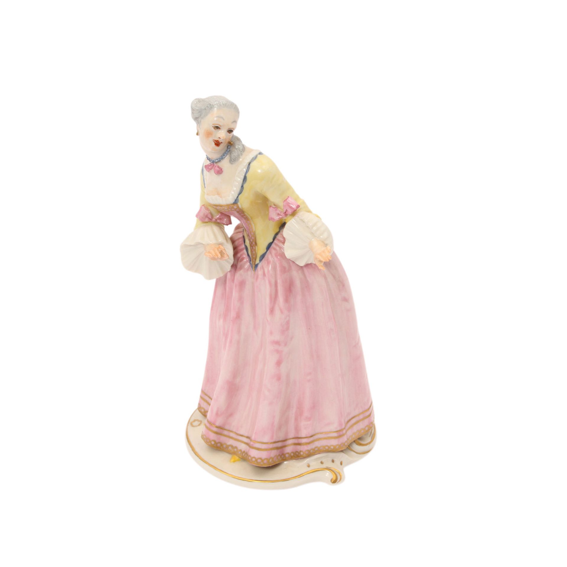 NYMPHENBURG "Isabella", Komödiantenfigur aus der Serie der Commedia dell'arte, 20. Jh.Modell von