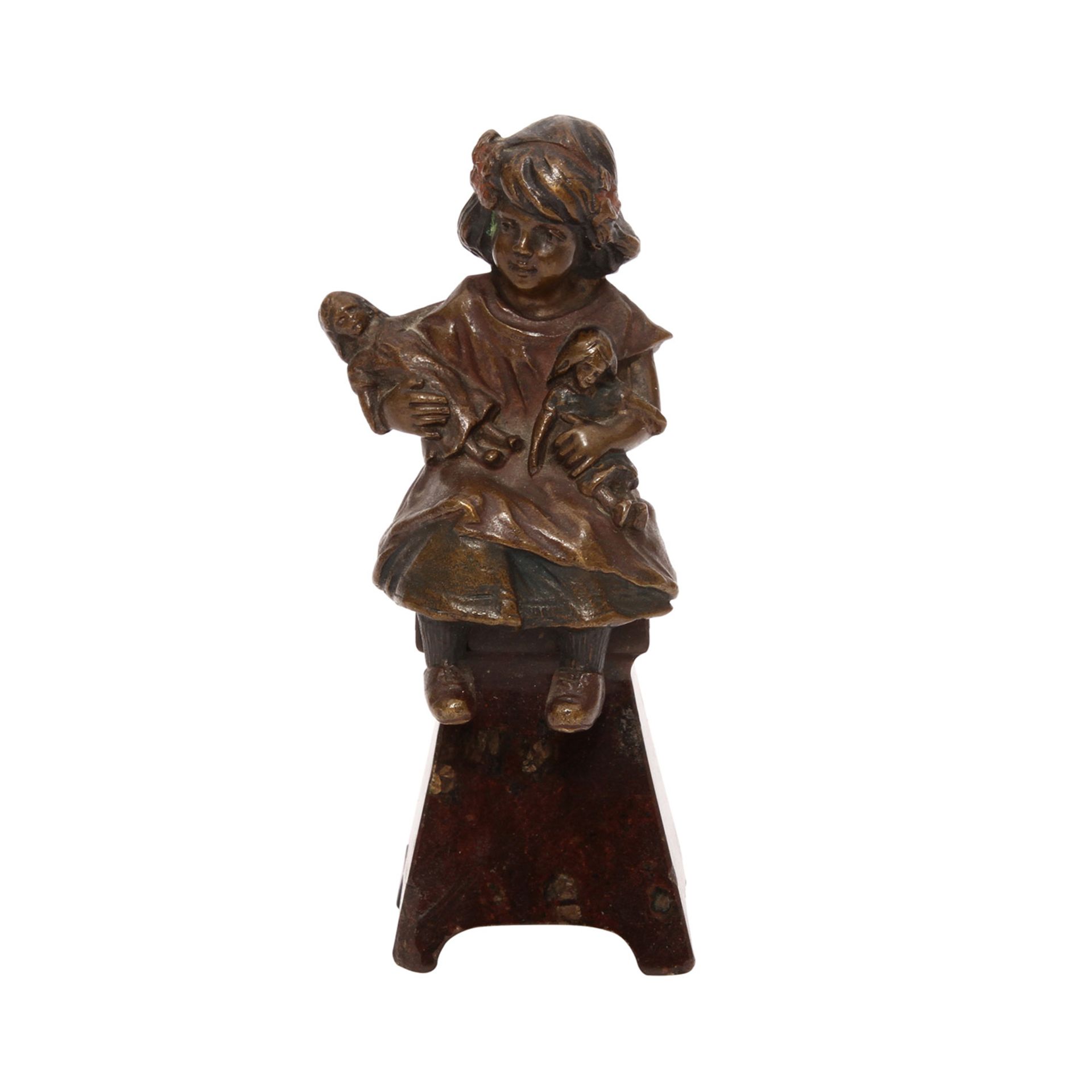 KOWALCZEWSKI, PAWEL (1865-1910), u.a. Zwei Kinderfiguren, 19. Jh.Bronze, dunkel patiniert, sitzendes - Image 2 of 10