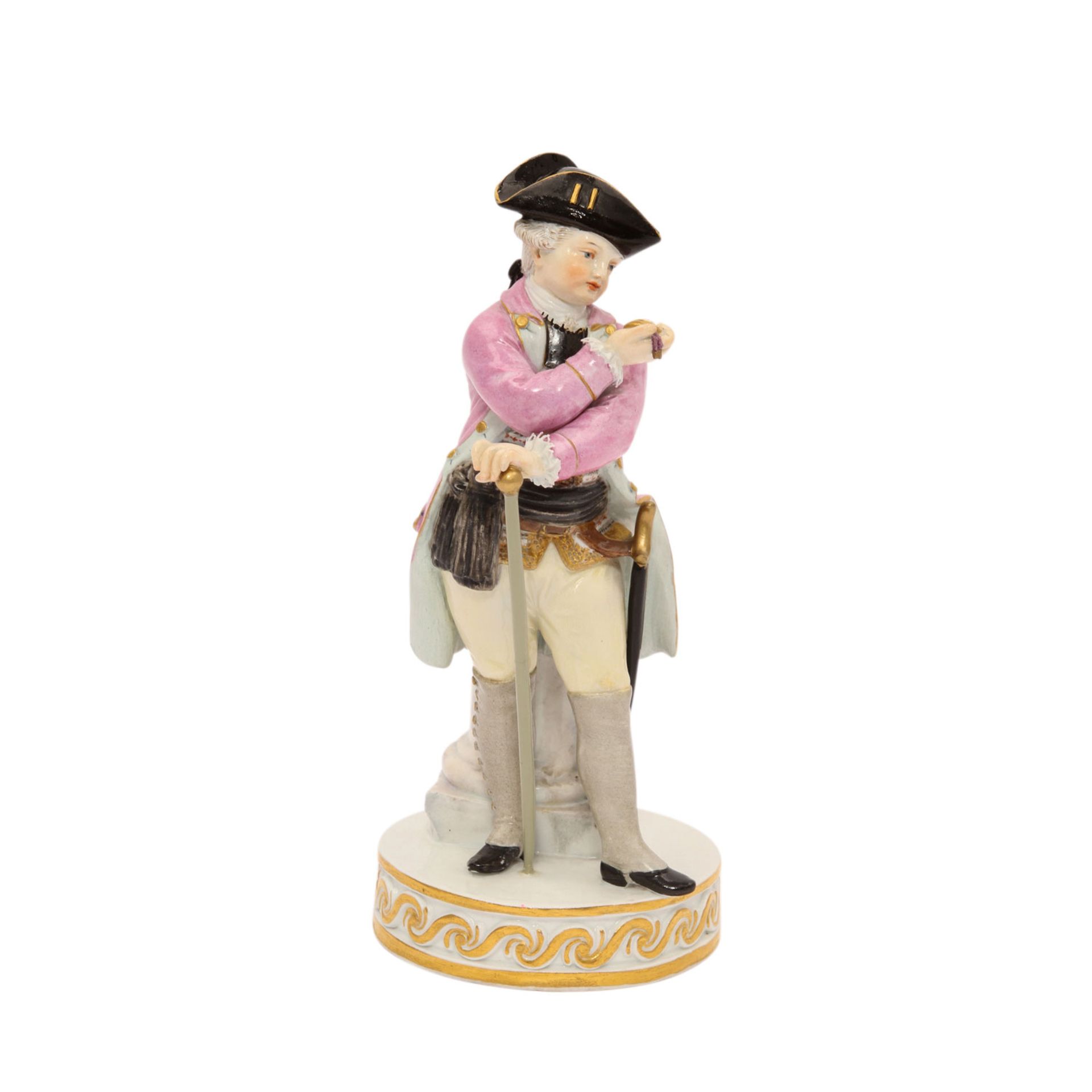 MEISSEN "Knabe als Offizier", 1870-1924.Modell von Michel Victor Acier um 1775, Kinderfigur in - Image 5 of 6