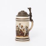 Bierkrug, Studentika, um 1890 - Bierkrug für 0,5l Bier von Villeroy & Boch Mettlach mit