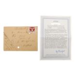 Inselpost Rhodos - Brief mit Feldpost Zulassungsmarke, mit Überdruck, Entwertung durch Feldpost