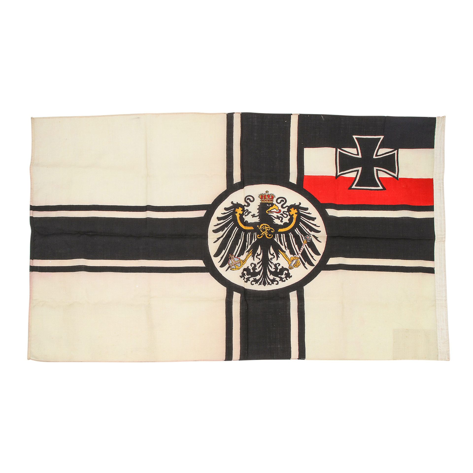 Kaiserliche Marine - Reichskriegsflagge, bedrucktes Leinengewebe. Kleine Fehlstellen und wenige - Bild 2 aus 2