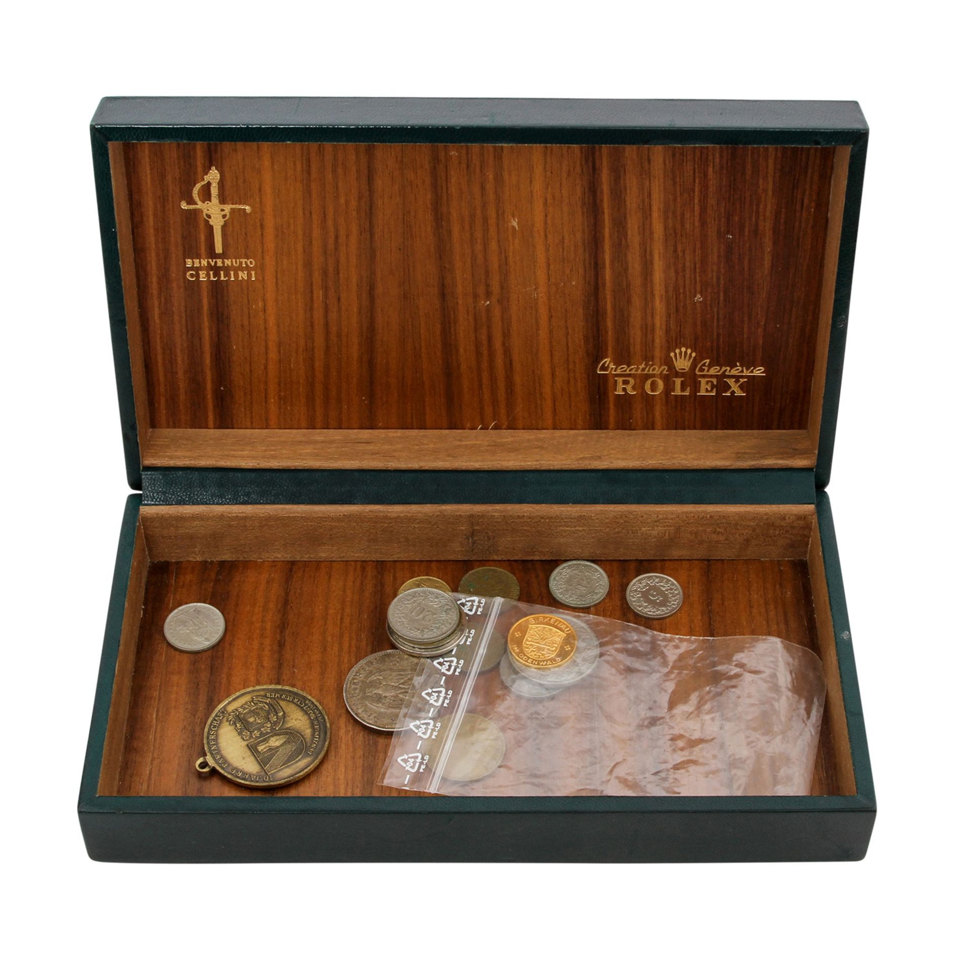 Mini-Konvolut , etwas silberhaltig, Kursmünzen, dazu GOLD Medaille .986 Birkenau im Odenwald ca. 3,9