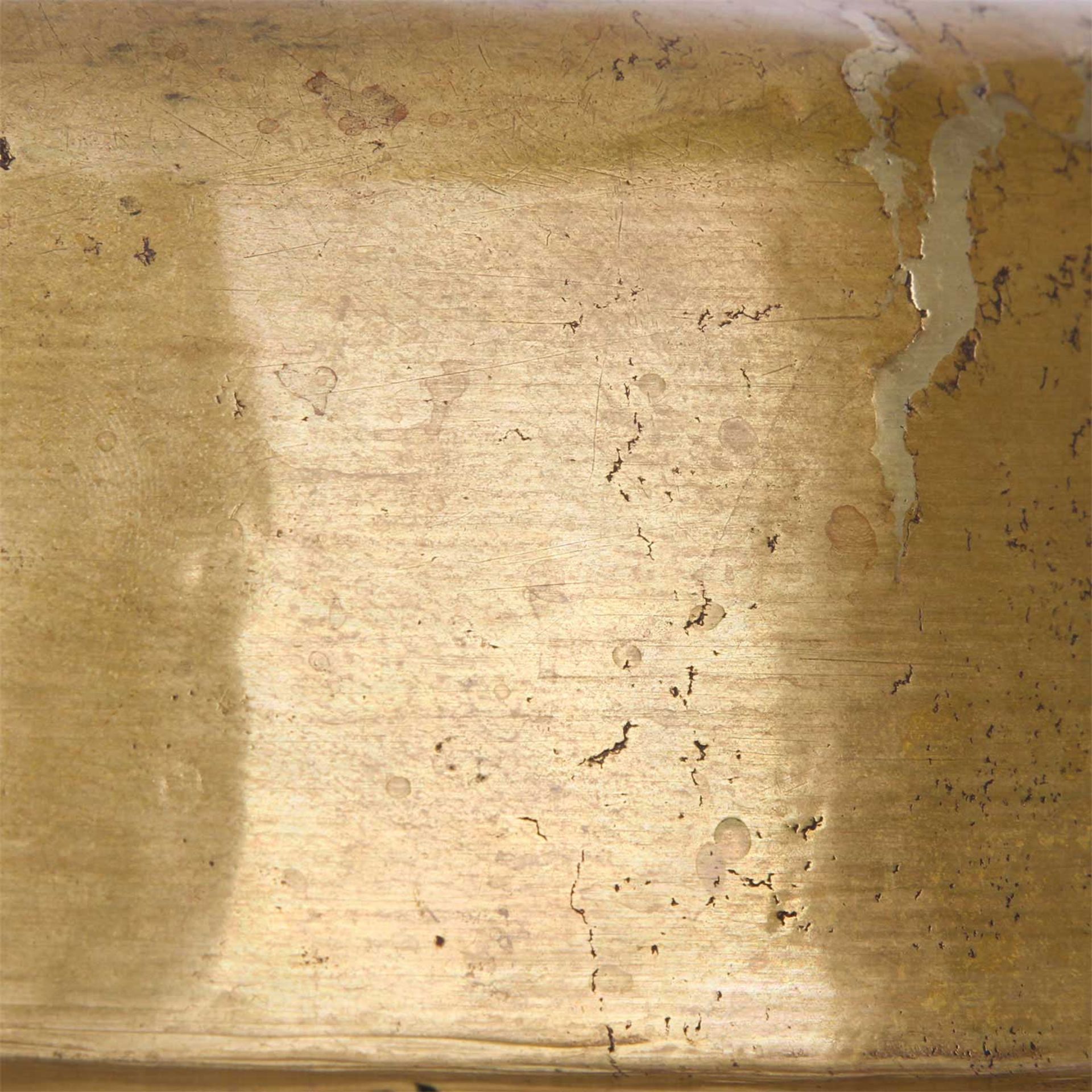 Als Taufschale genutzte Beckenschlägerschüssel, wohl 16. Jh., Messingblech mit schmaler Fahne. Im - Bild 4 aus 4