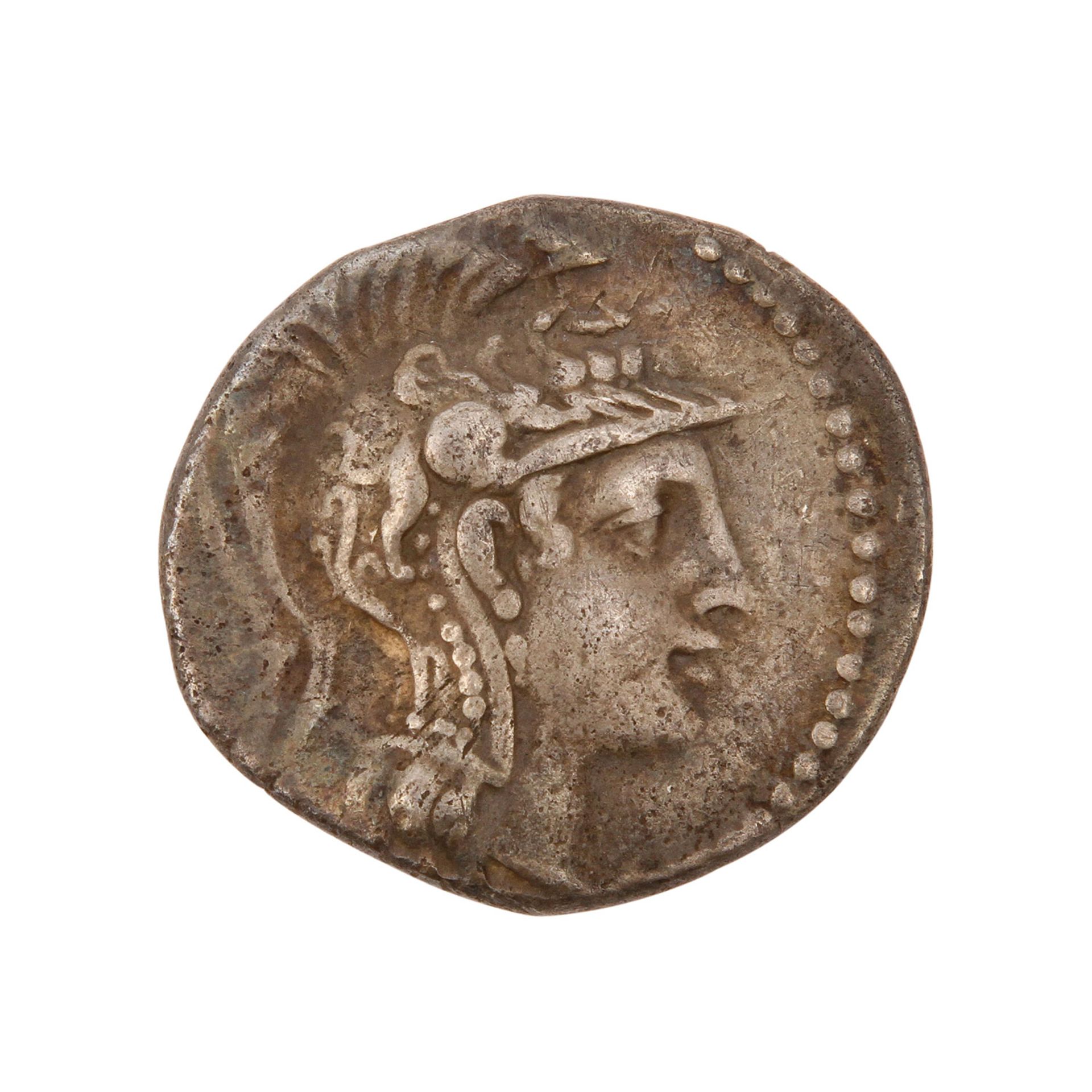 Antikes Griechenland - Tetradrachme 2.Jh.v.Chr., Athen, Av: Kopf der Athena mit attischem Helm, - Bild 2 aus 3