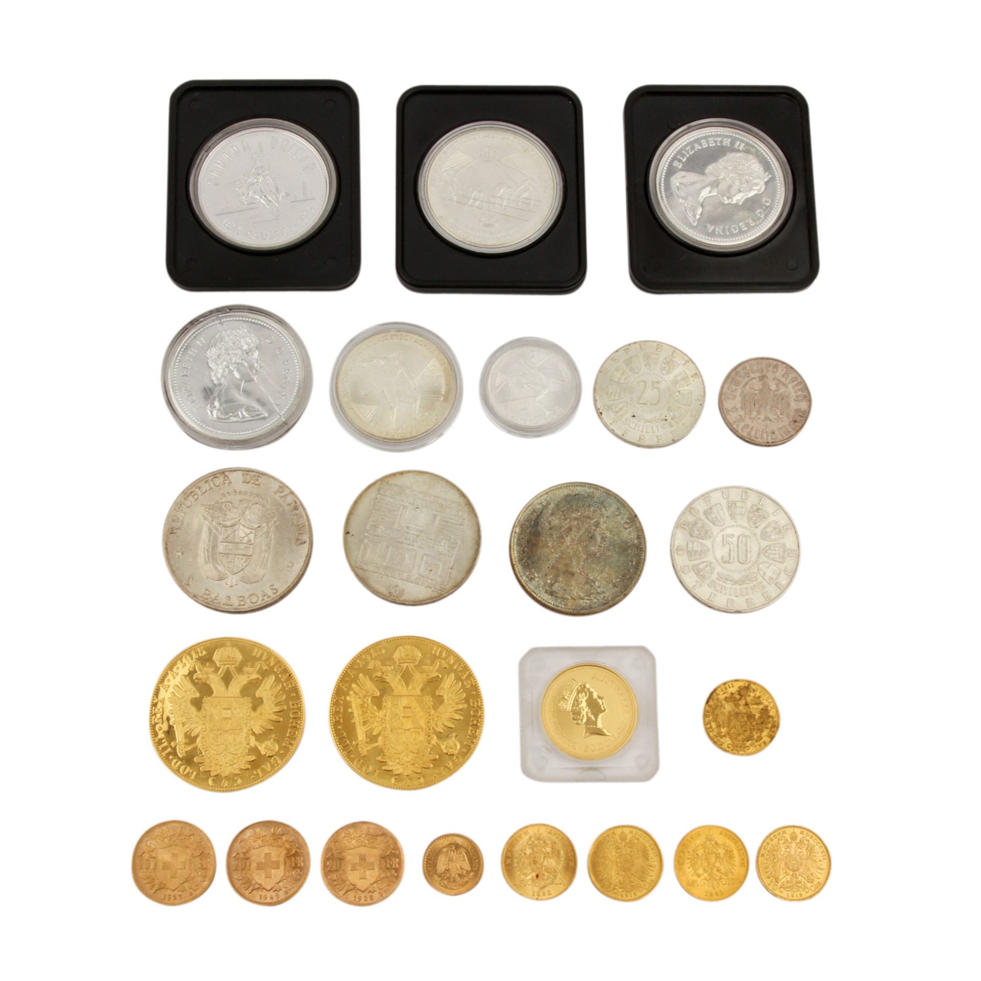 Schönes GOLDLOT mit etwas Beifang SILBER, Österreich 2 x 4 Dukaten 1915 NP, 1 x 1 Dukat 1915 NP, 2 x - Bild 2 aus 4