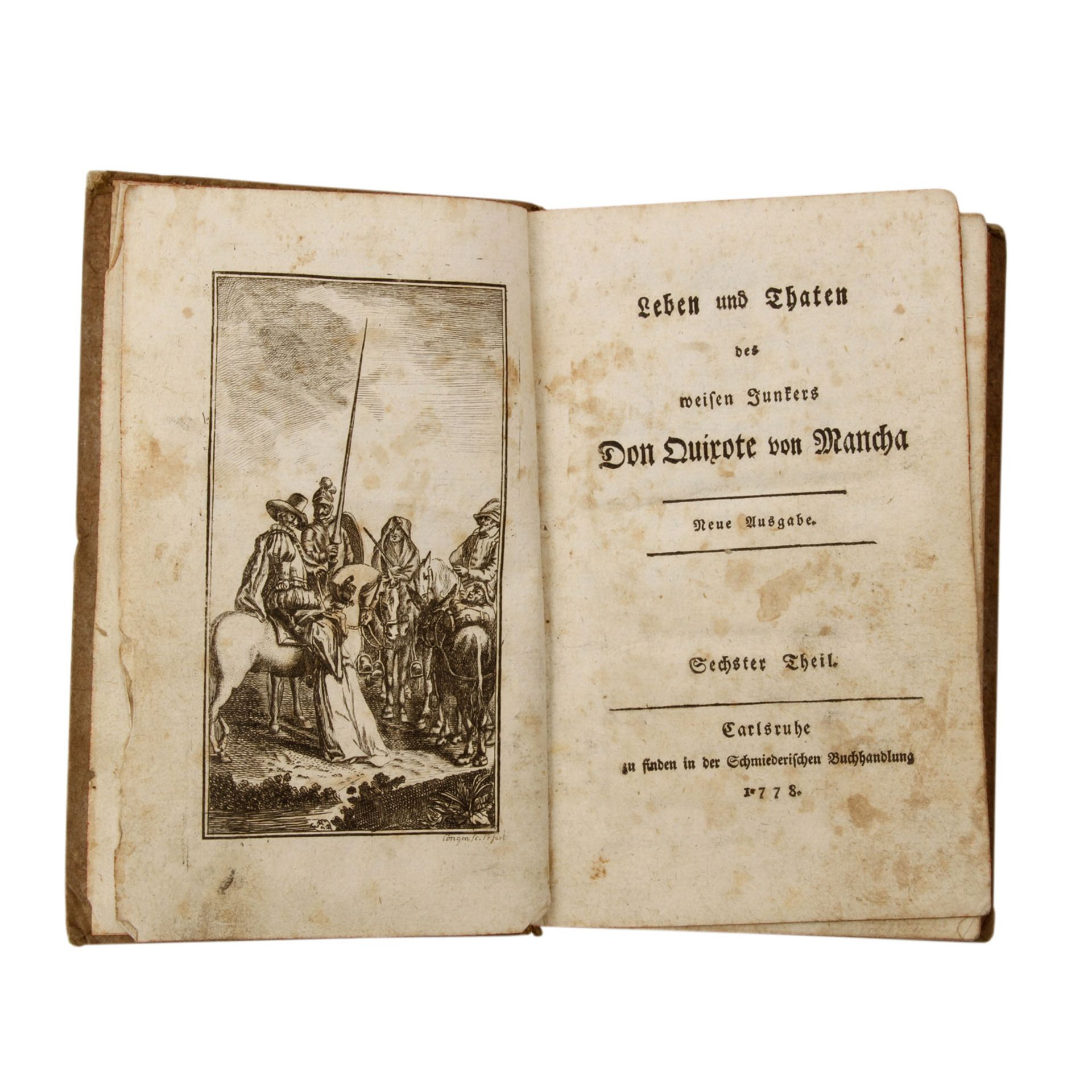 Don Quijote, 3 Bände 18.Jh. - M. de Cervantes, "Leben und Thaten des weisen Junkers Don Quicote - Bild 4 aus 4