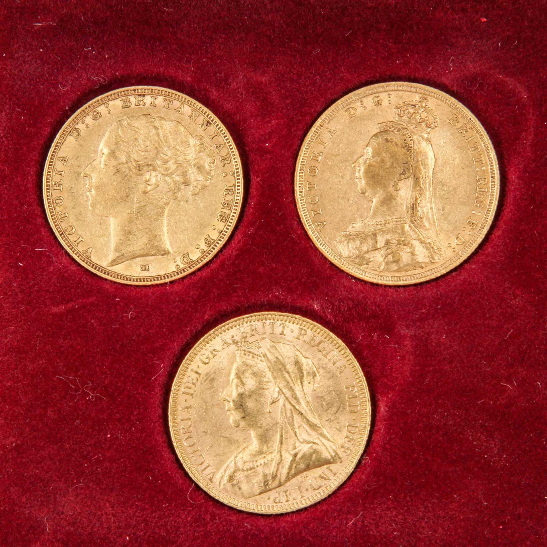 Kleines GOLDset Australien und GB im 19.Jh. - mit 1 x Australien - 1 Sovereign 1885/M, Victoria - Bild 2 aus 3