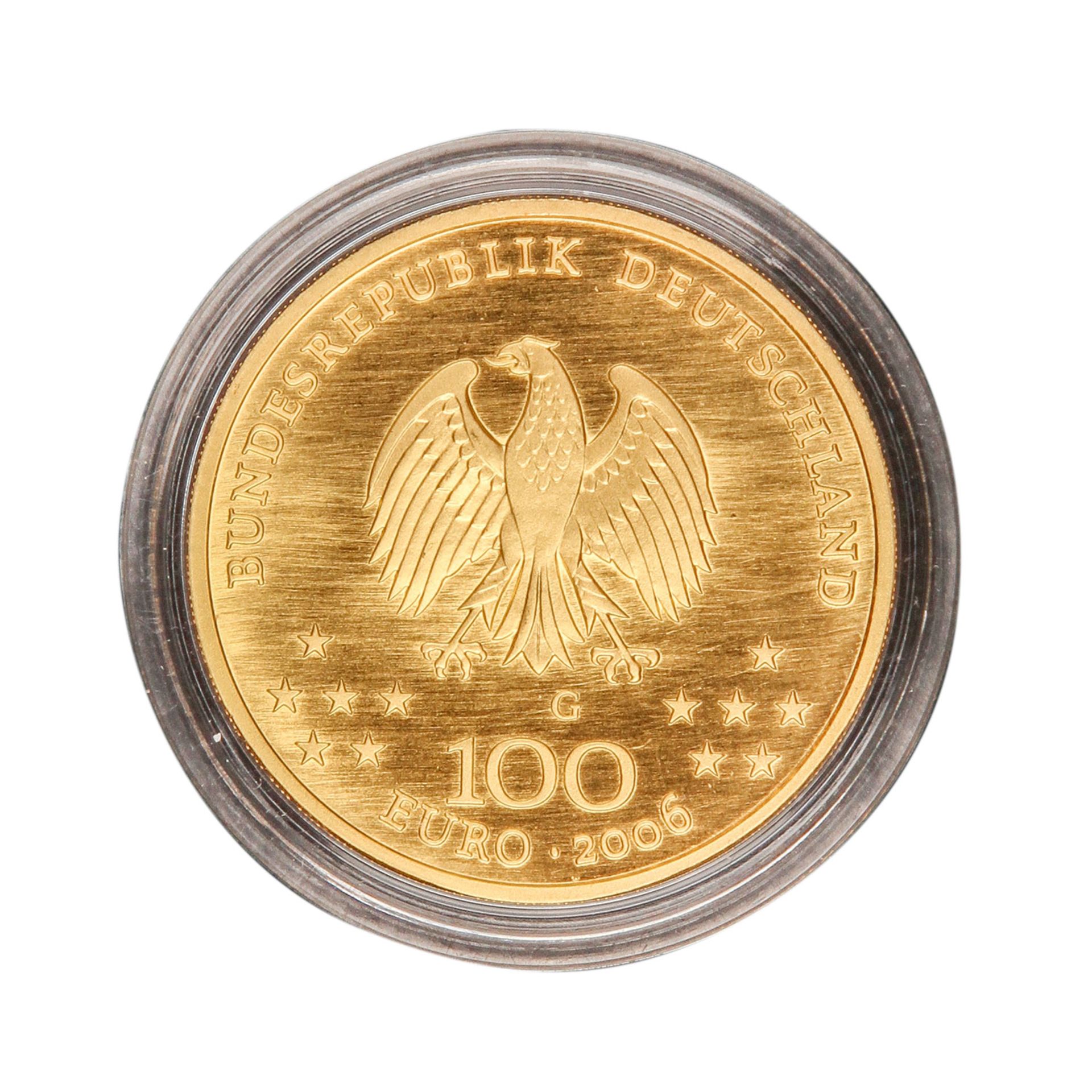 Schicker Goldposten BRD - bestehend aus 6 x 100 Euro der Jahre 2002/F, 2003 (3 x)/D (2 x) und A (1 - Bild 3 aus 7