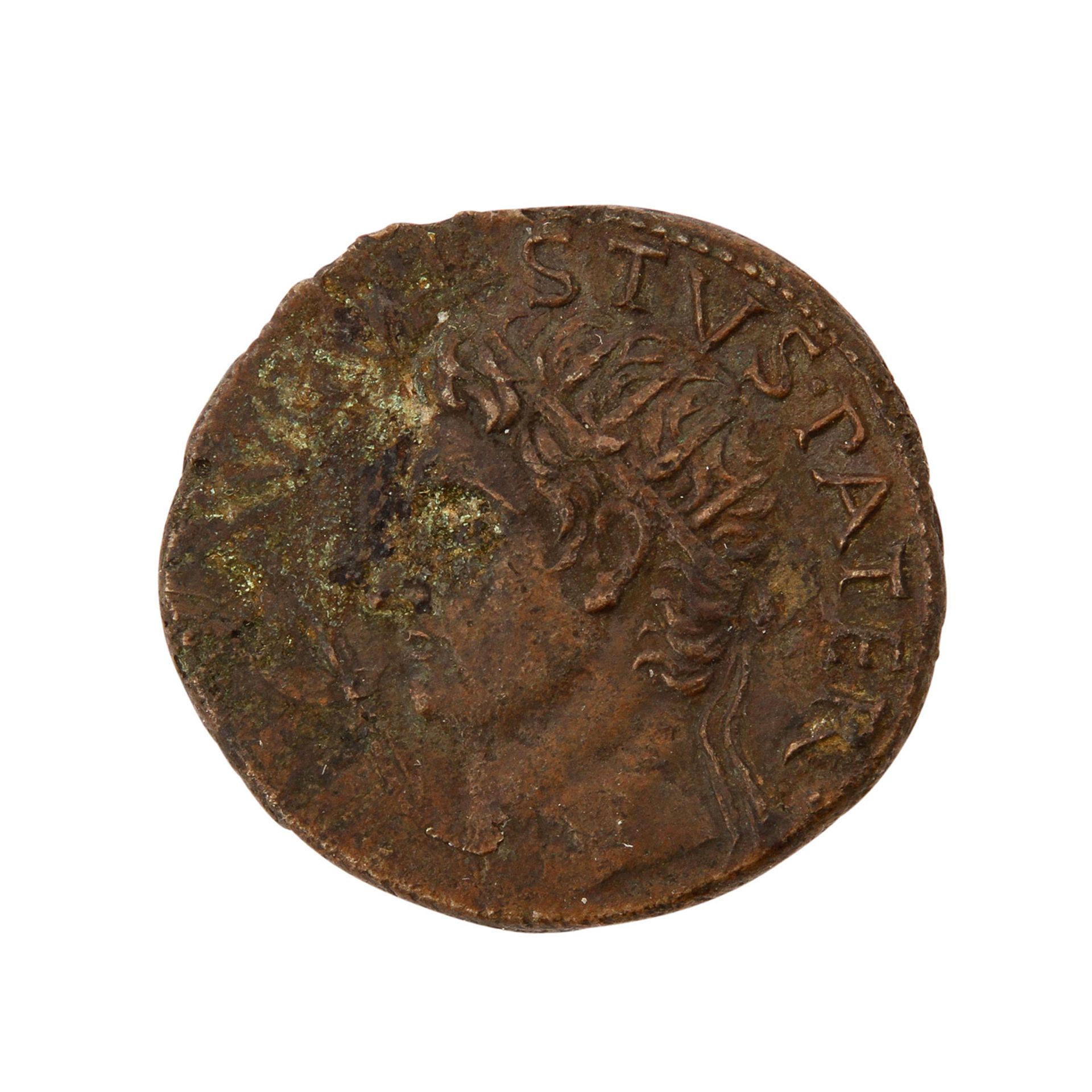 Römische Kaiserzeit - Divus Augustus As, Kopf mit Strahlenkrone, sitzende Livia, SC, Prägung - Bild 2 aus 3