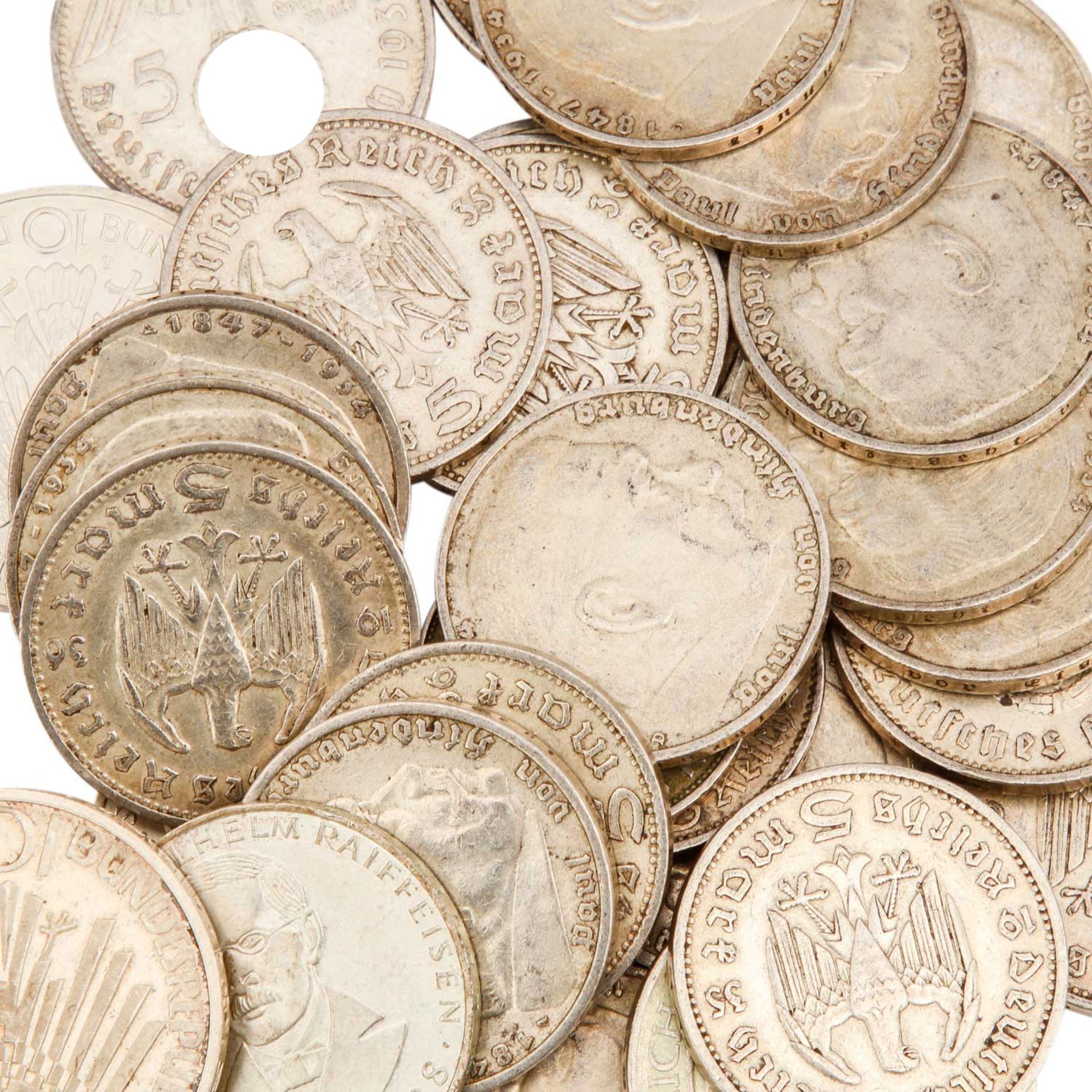 Gemischtes Konvolut Münzen und Medaillen mit GOLD und SILBER - dabei u.a. 1 x Preussen - 20 Mark - Bild 2 aus 5