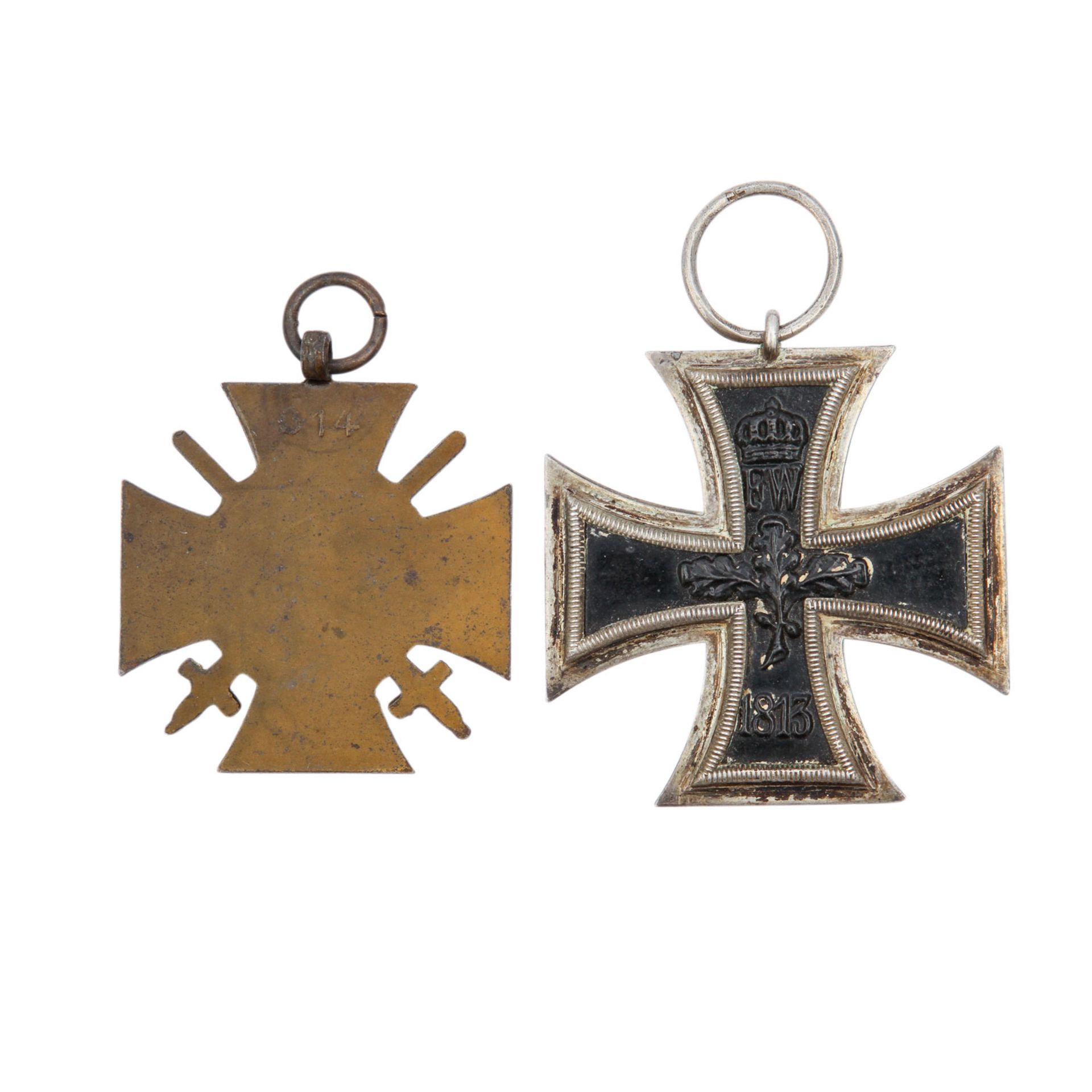 Deutsches Reich/WK I - Eisernes Kreuz 2. Klasse 1914 und Ehrenkreuz des Weltkrieges für - Bild 2 aus 2