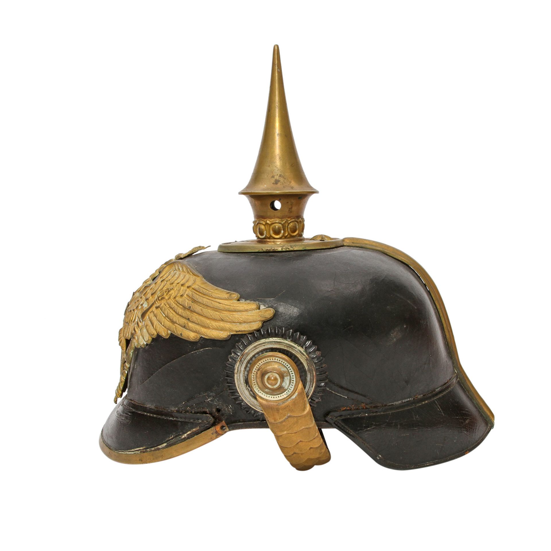 Preussen - Pickelhaube mit Dragoneradler, auf der Brust Reservekreuz "Mit Gott für König und - Bild 2 aus 6