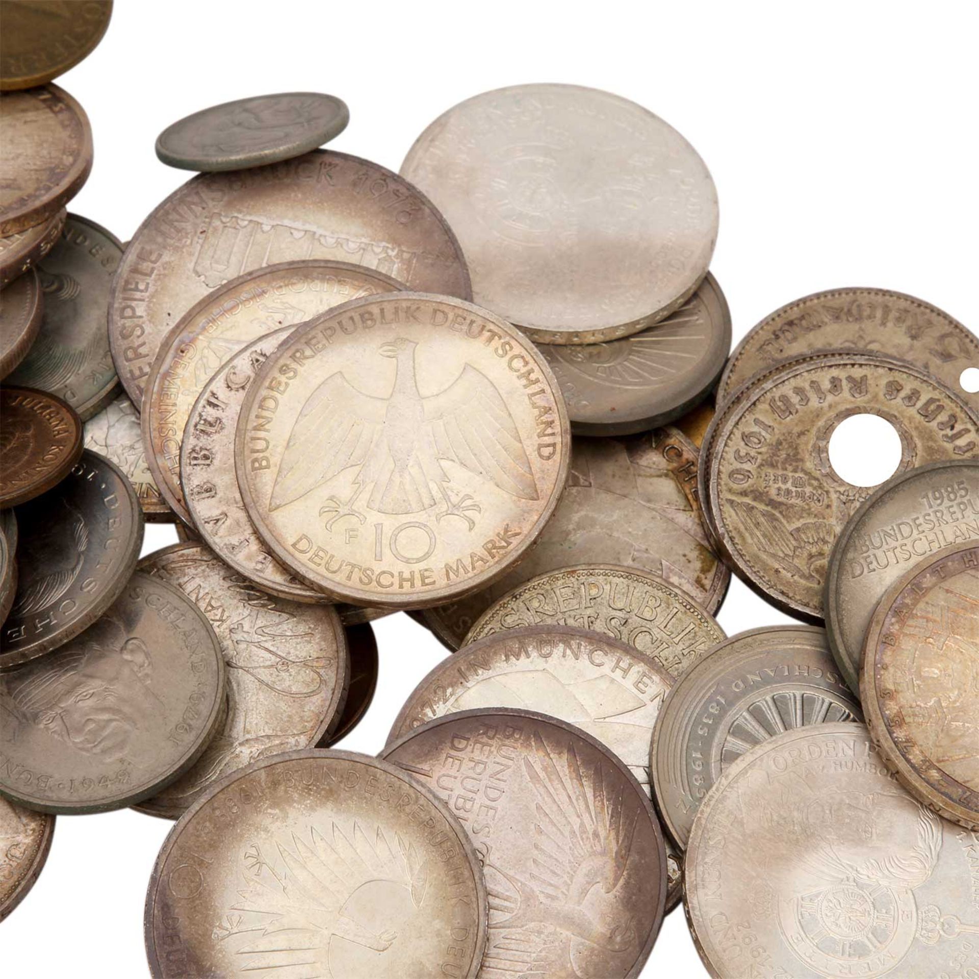 Größeres Silberlot mit Münzen BRD, III. Reich, Österr. Schillinge, Kanada, KMS BRD, Silberunzen - Bild 14 aus 15