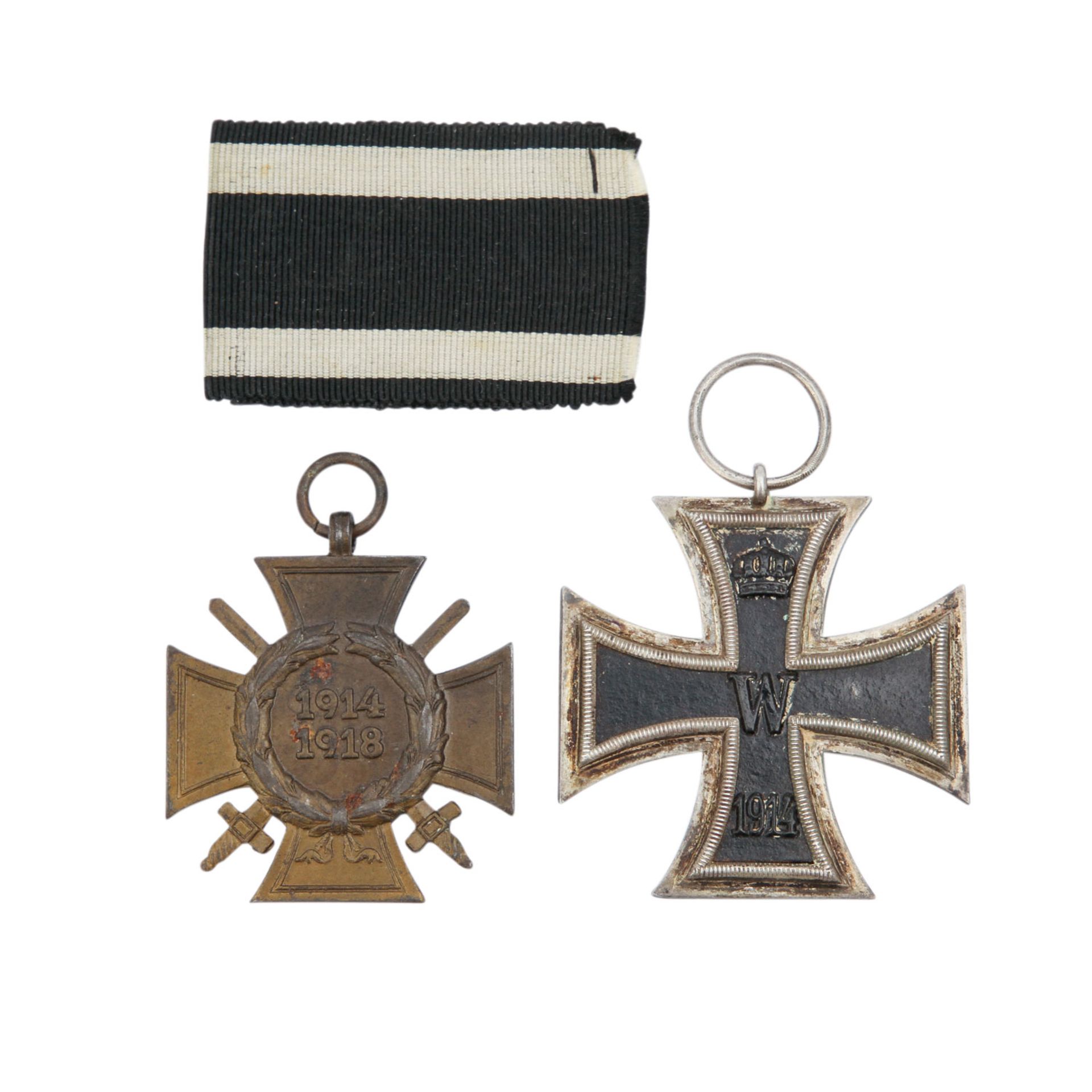 Deutsches Reich/WK I - Eisernes Kreuz 2. Klasse 1914 und Ehrenkreuz des Weltkrieges für