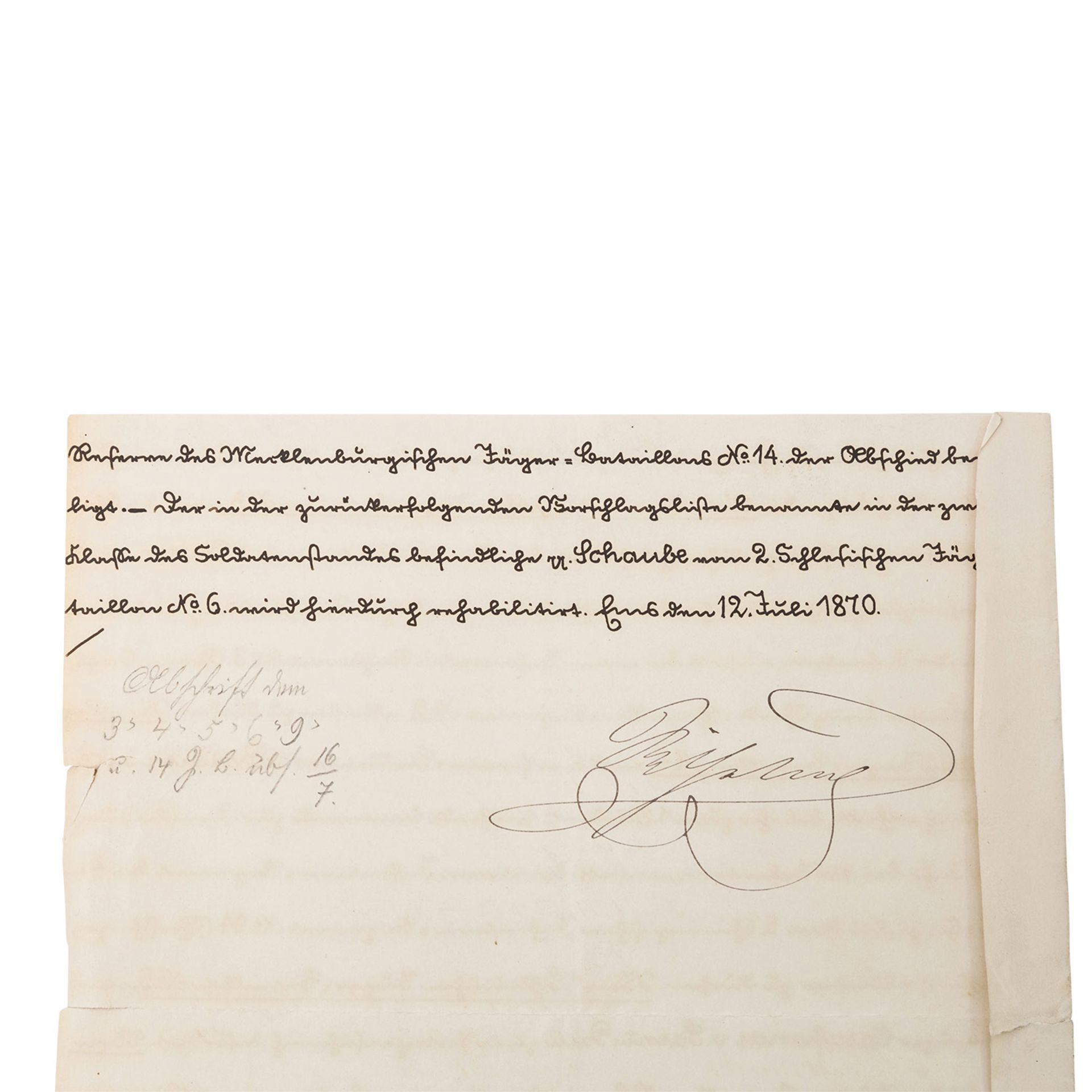 Aus Adelsbesitz! Dokumente preussischer Könige mit z.T. Original-Autographen,überwiegend - Bild 6 aus 8