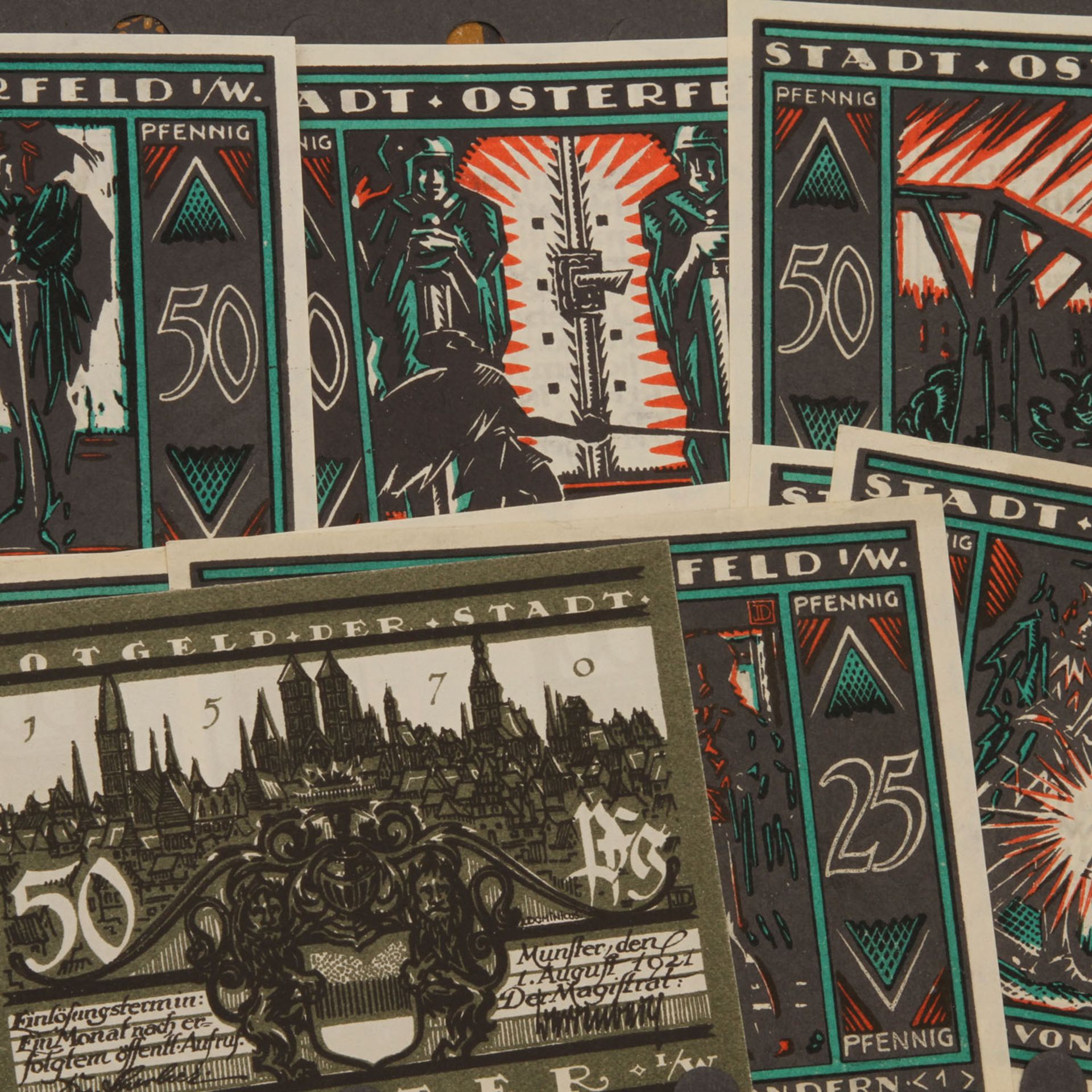 Banknoten - Ca. 500 Notgeldscheine,aus 1919/21, in uraltem Spezialalbum, Besichtigung lohnend! - Bild 6 aus 6