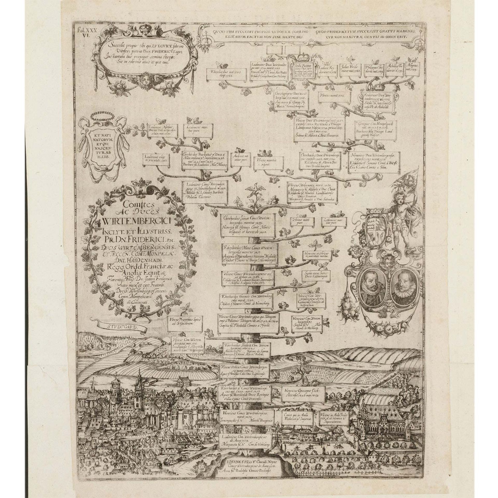 Württemberg - Königlicher Stammbaum des HausesWürttemberg von Herzog Ulrich bis Herzog Johannes - Bild 2 aus 5