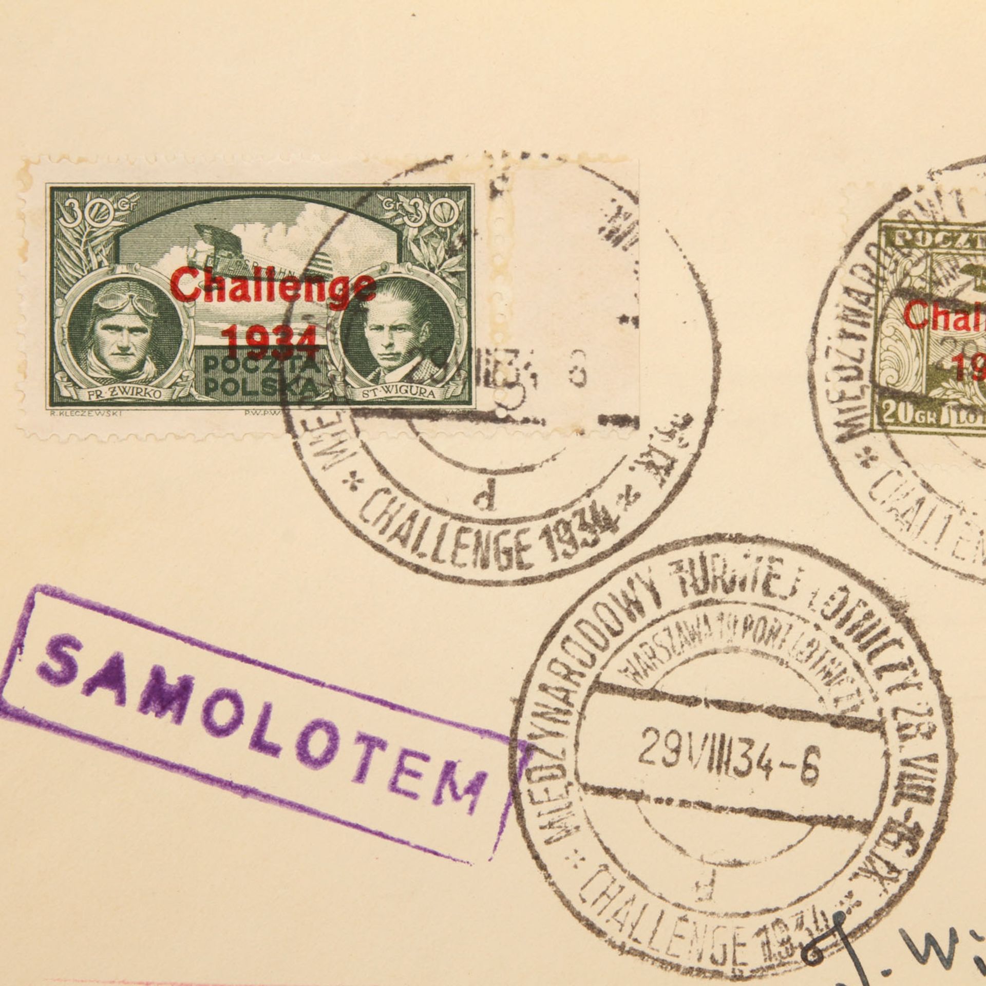 Polen - Brieflot 1933/39, 19 Belege,dabei FIS, Challenge-Flug, etc. (teils mehrfach, auch - Bild 4 aus 5