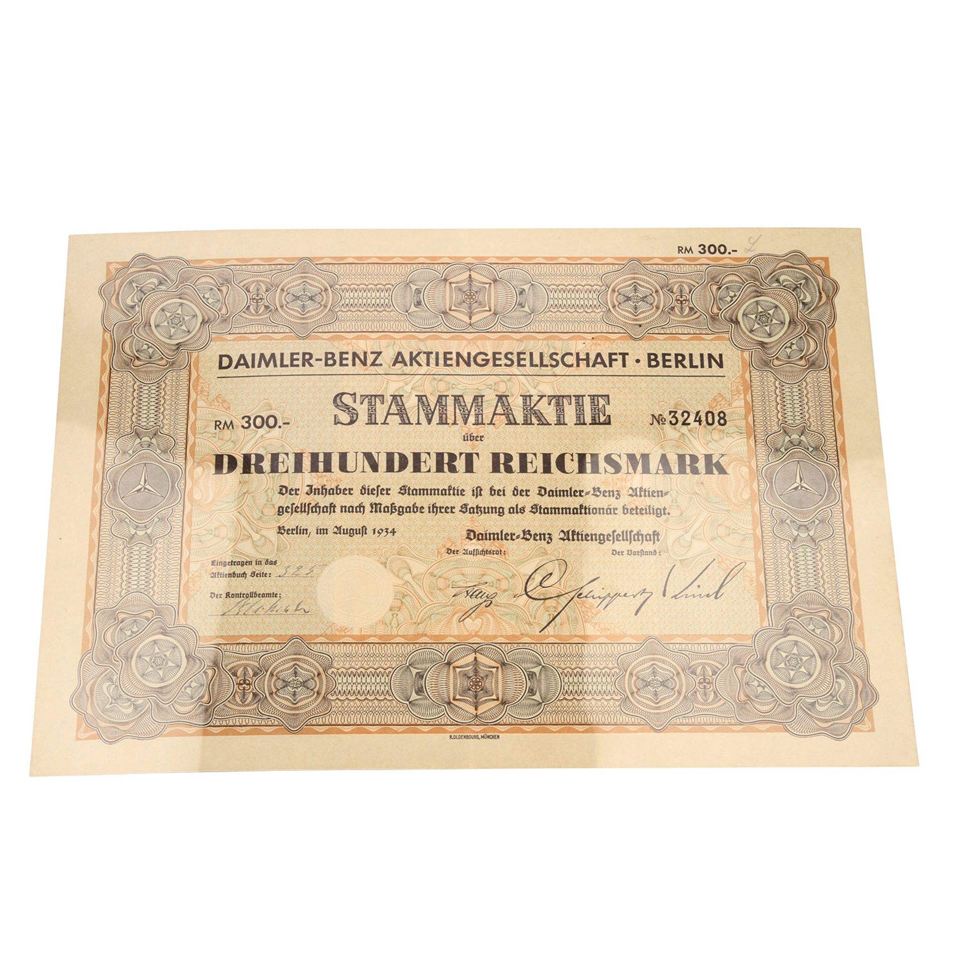 Historische Wertpapiere - Sammlung von 8 verschiedenen,dabei Daimler-Benz Stammaktie 1934, Ritz 1964 - Bild 4 aus 4