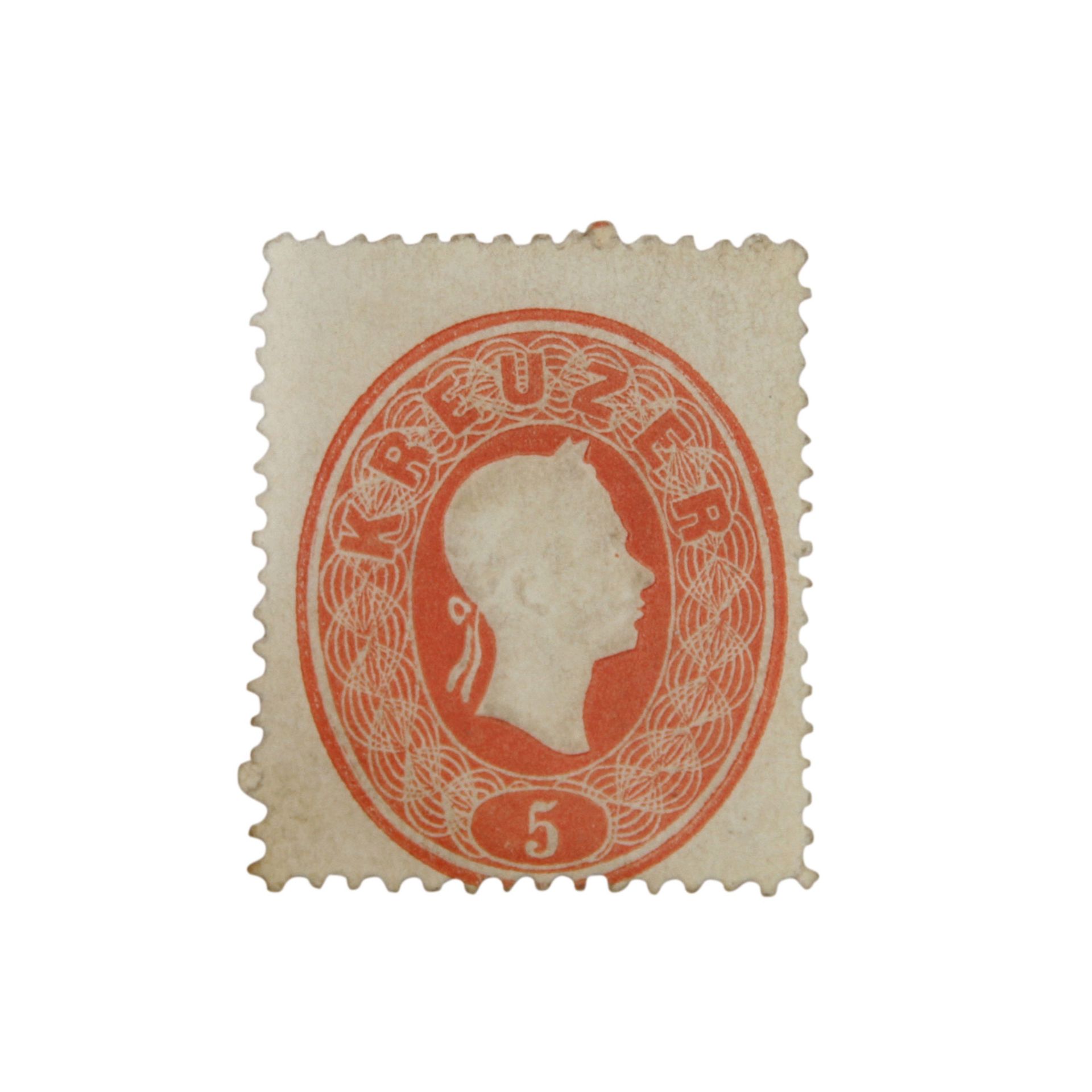 Österreich 1860 – Freimarkenausgabe Mi.Nr. 20a,rot, echt, ungebraucht, Restgummi. Neuer Kurzbefund - Bild 2 aus 3