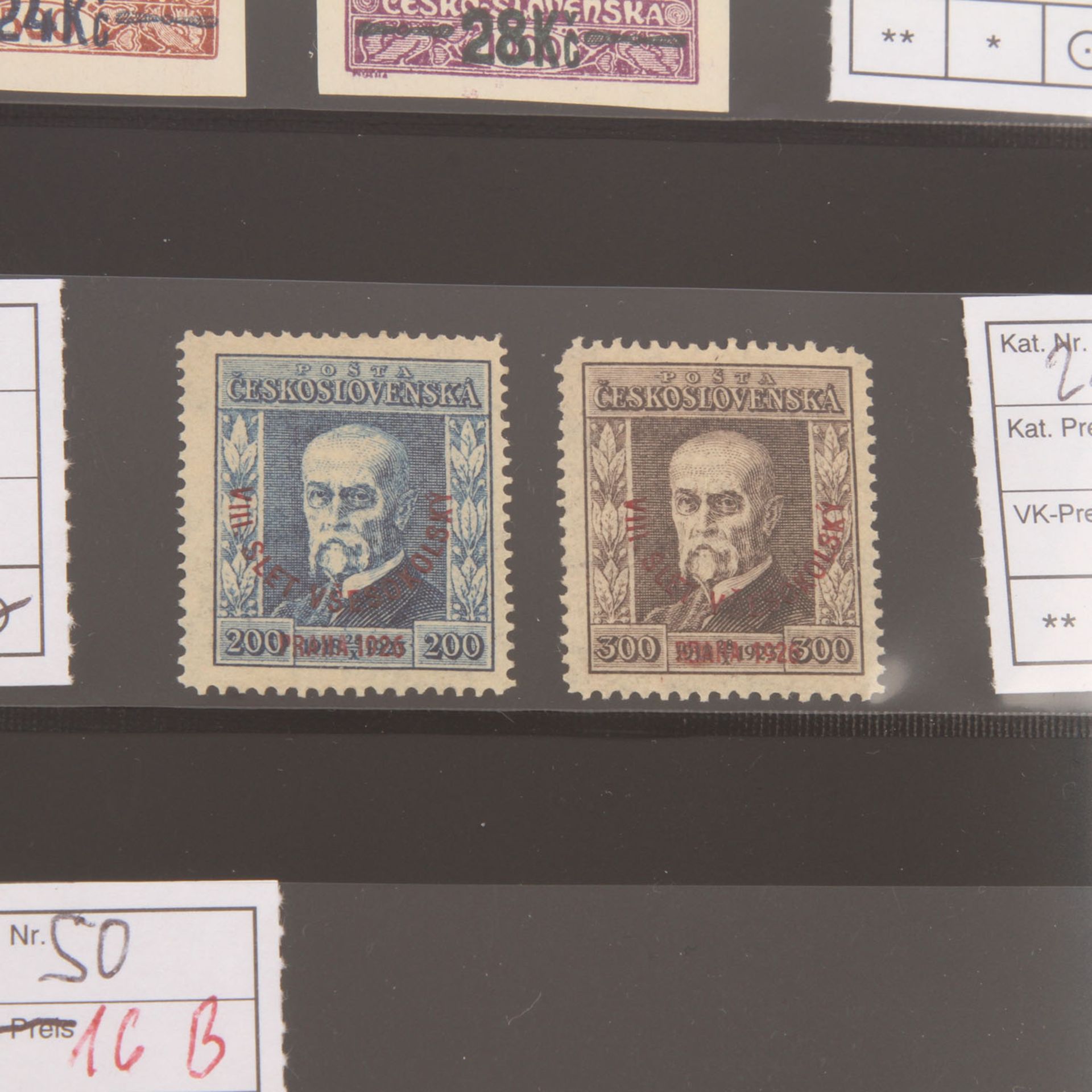 Tschechoslowakei - 1919/26, 15 bessere Ausgaben,ex. Mi.-Nrn. 27/215, meist postfrisch, oder mit - Bild 3 aus 4