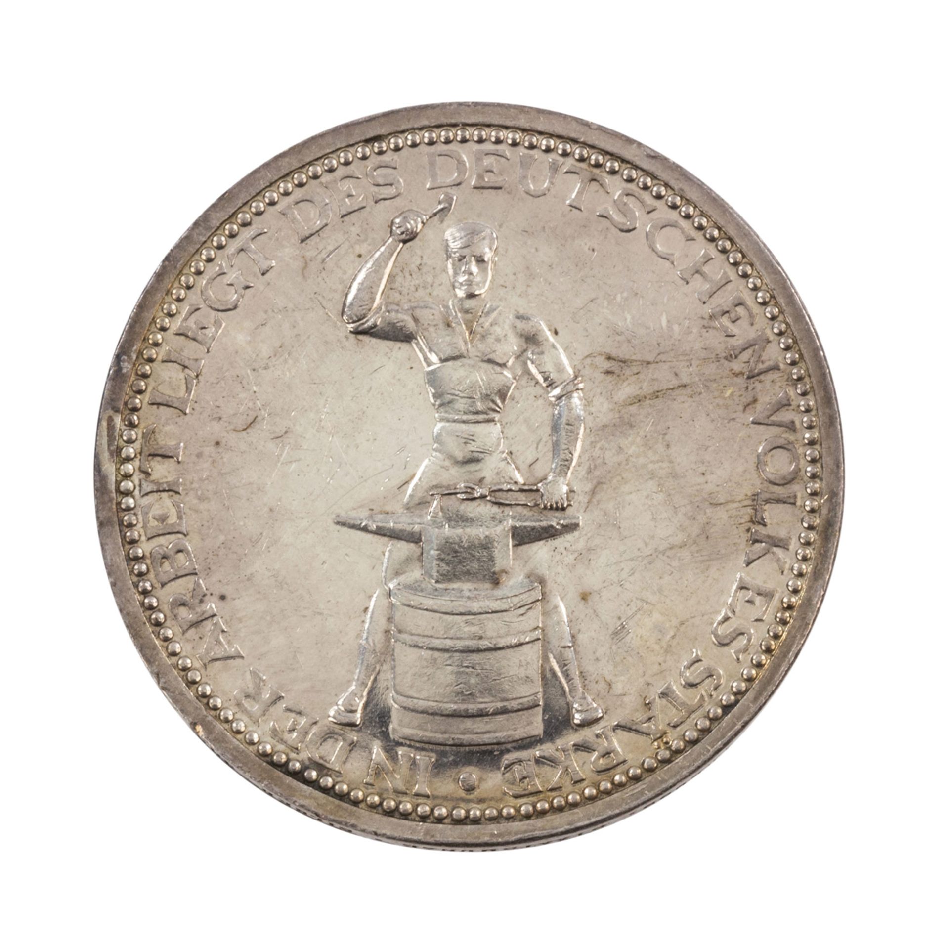 Weimarer Republik - Friedrich Ebert Medaille nach O. Glöckler/Berlin,vz., Kratzer, Silber/.900, - Bild 2 aus 2