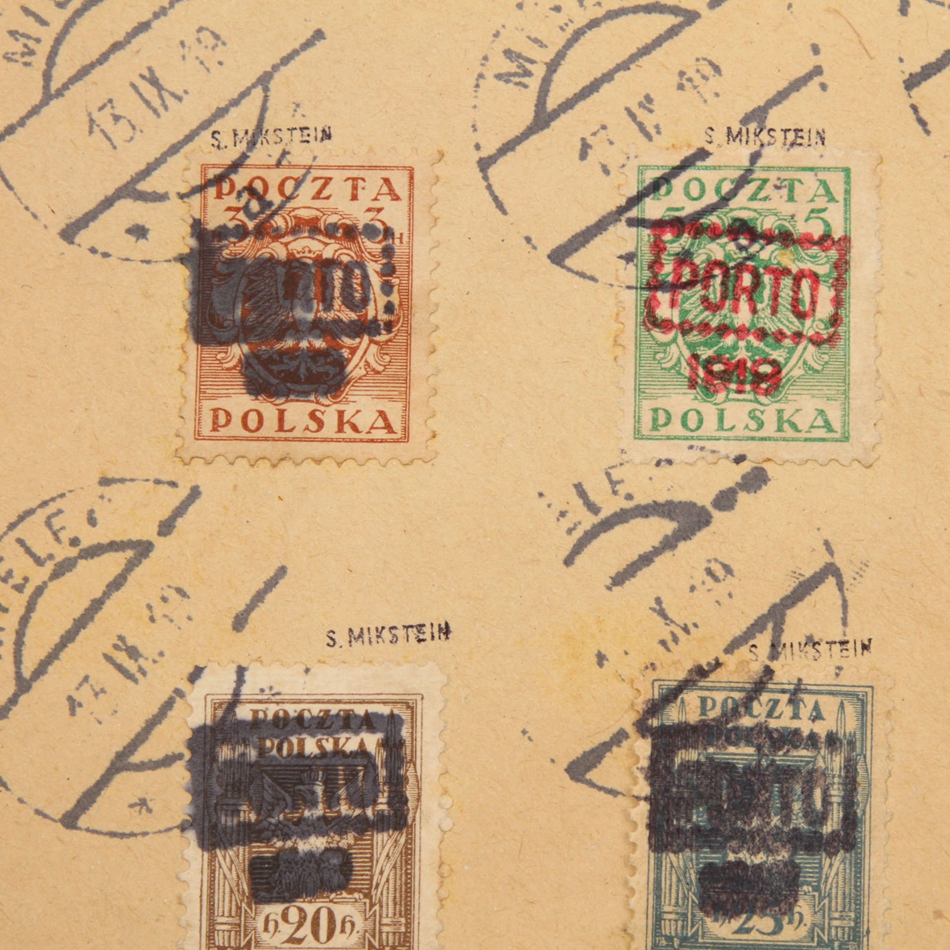 Polen - 1919, Brieflot von 7 Belegen,dabei 3 Einschreibebriefe der Germania Ausgabe mit Überdruck ( - Bild 2 aus 3