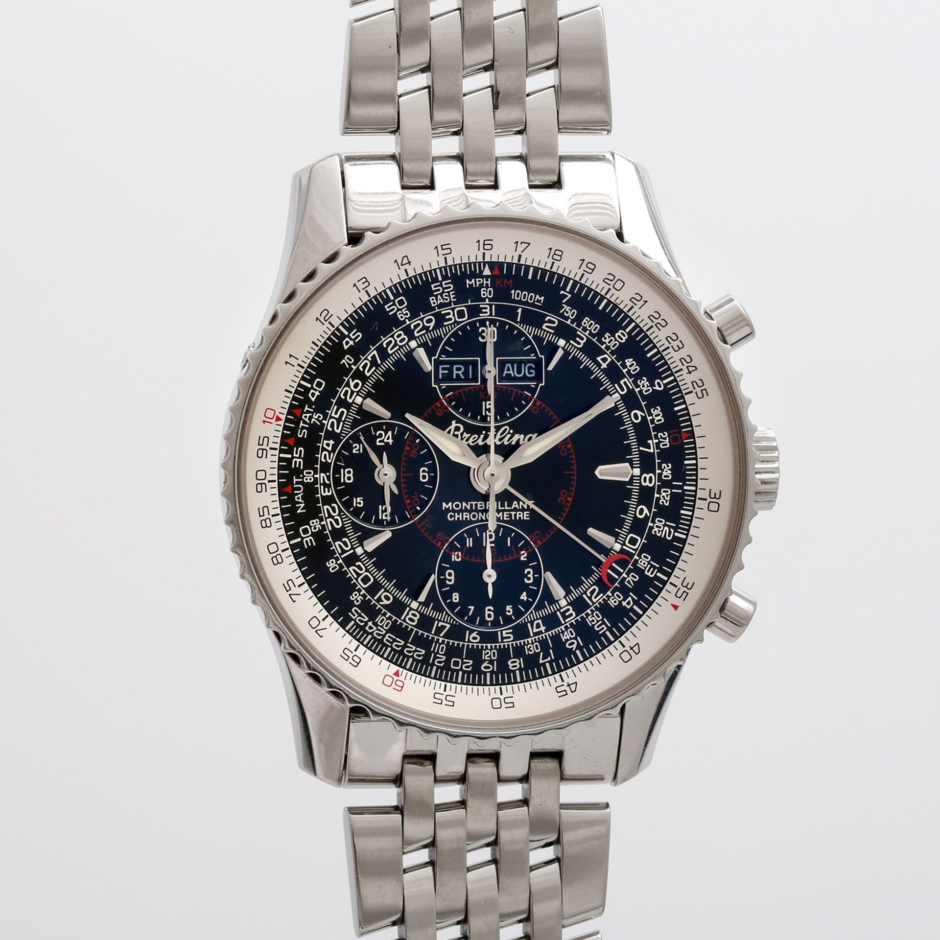 BREITLING Montbrillant Datora Chronograph, Ref. A 21330, ca. 2005/2006. Edelstahl. Automatic-Werk.