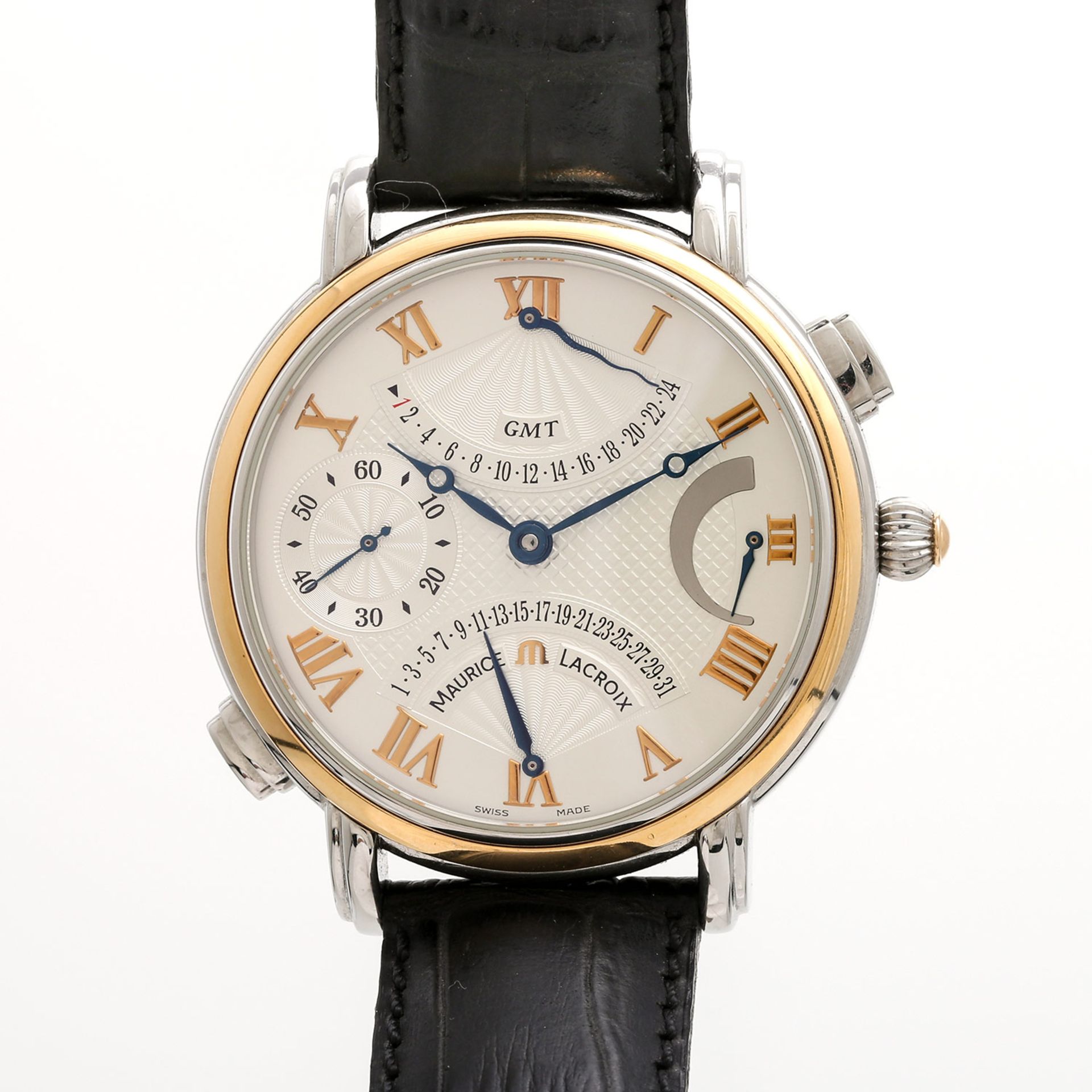 MAURICE LACROIX Masterpiece Double Rétrograde GMT Herrenuhr, Ref. MP 7018, ca. 2000er Jahre.