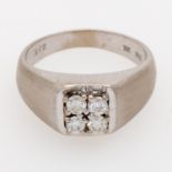 Damenring mit Brillanten von zus. ca. 0,35 ct. (grav.), VSI, LGW (J), WG 18K, RW 56, Ringschiene