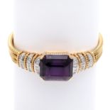 SCHILLING Armband mit Amethyst und Diamanten, 1 feiner Amethyst von ca. 35 ct., 36 Diamanten im