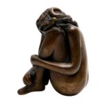 BRUNI, BRUNO (1935) 'Mignon', 20. Jhd. Bronze, hockender Frauenakt, den Kopf zwischen den Knie,